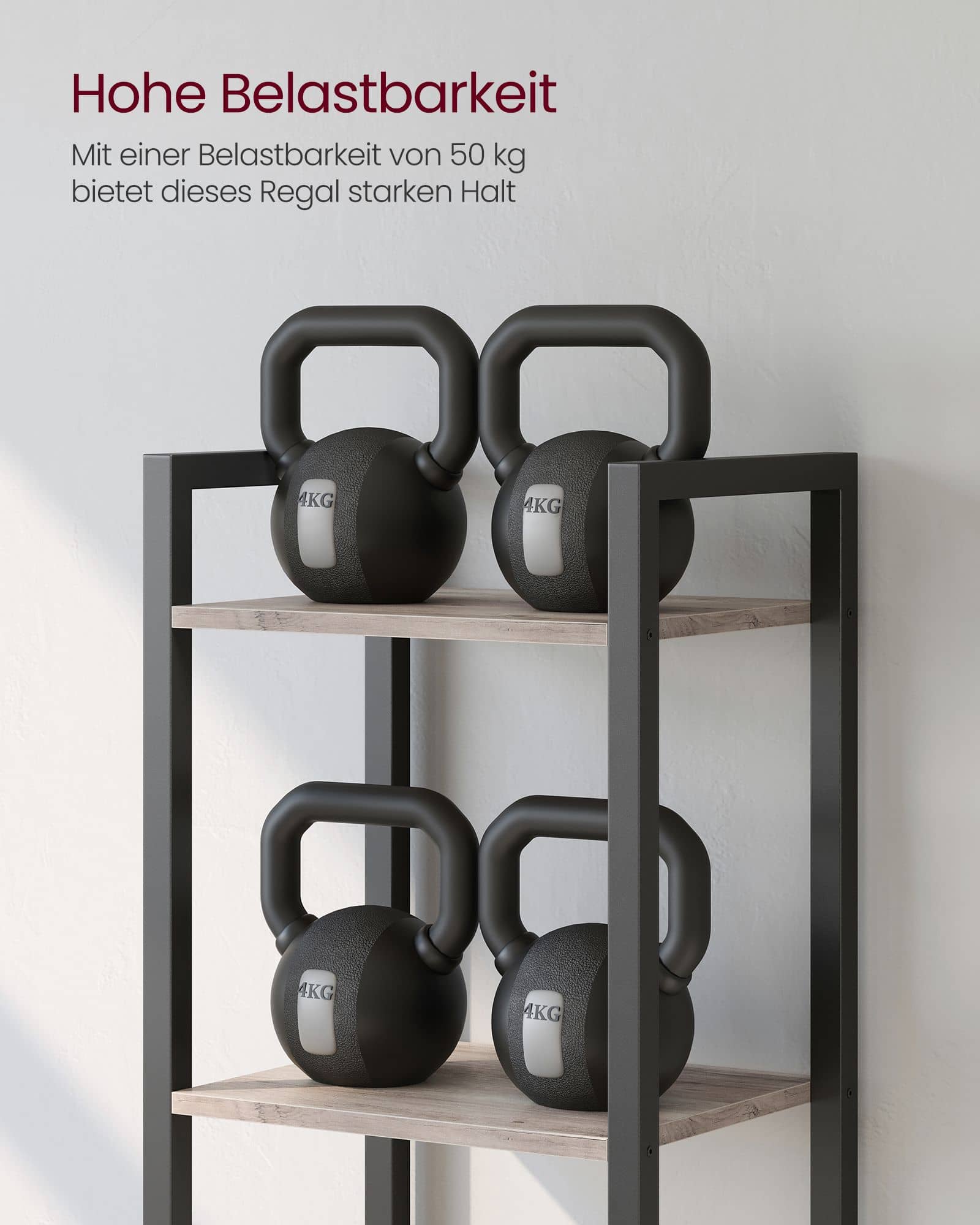 Bücherregal mit 6 Ebenen offene Ablagen greige-schwarz-B34LLS101B02 Bücherregal mit 6 Ebenen offene Ablagen greige-schwarz-B34LLS101B02