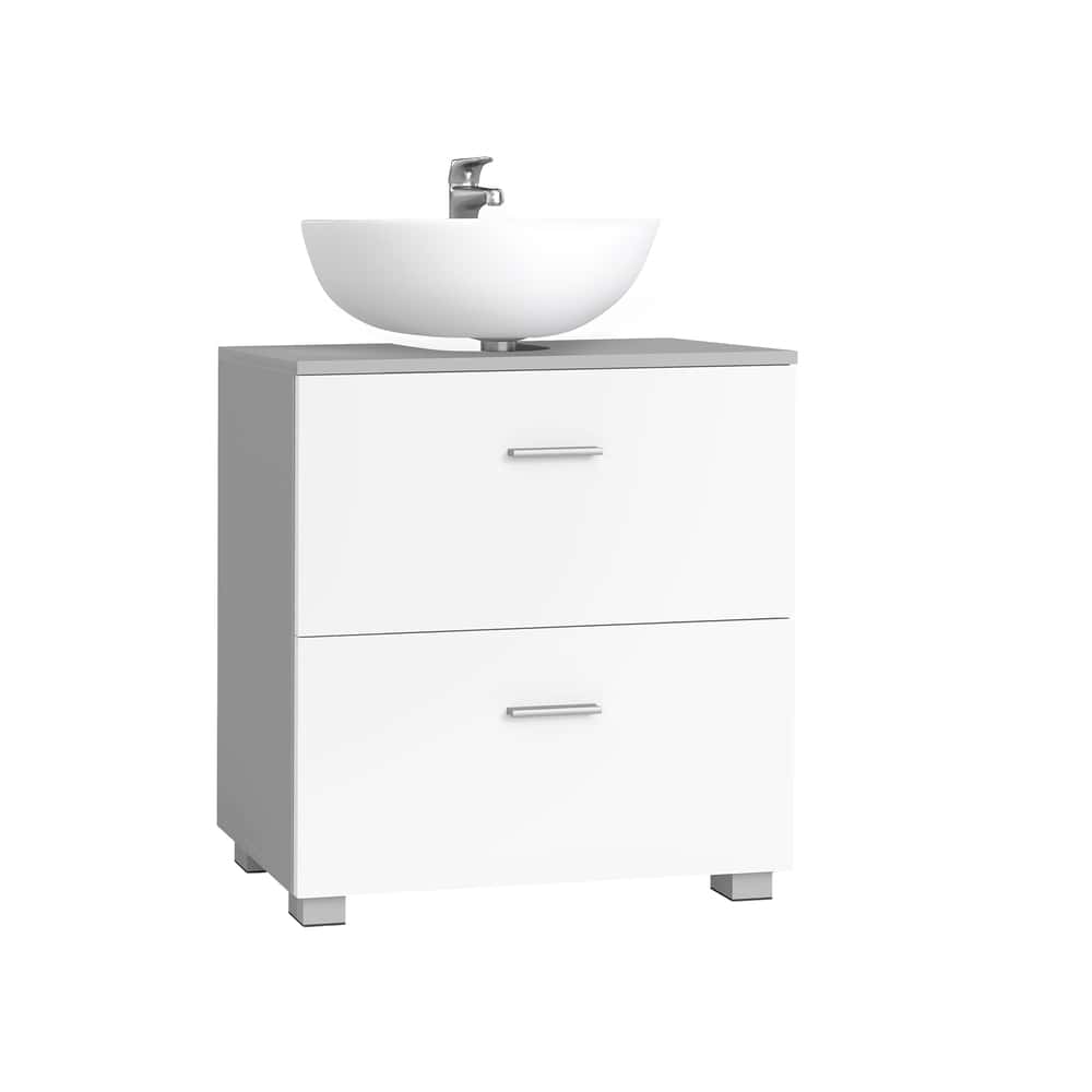 Kollektion - Waschbeckenunterschrank 30 x 60 x 63,8 cm mit 2 großen Schubladen Taubengrau-wolkenweiß