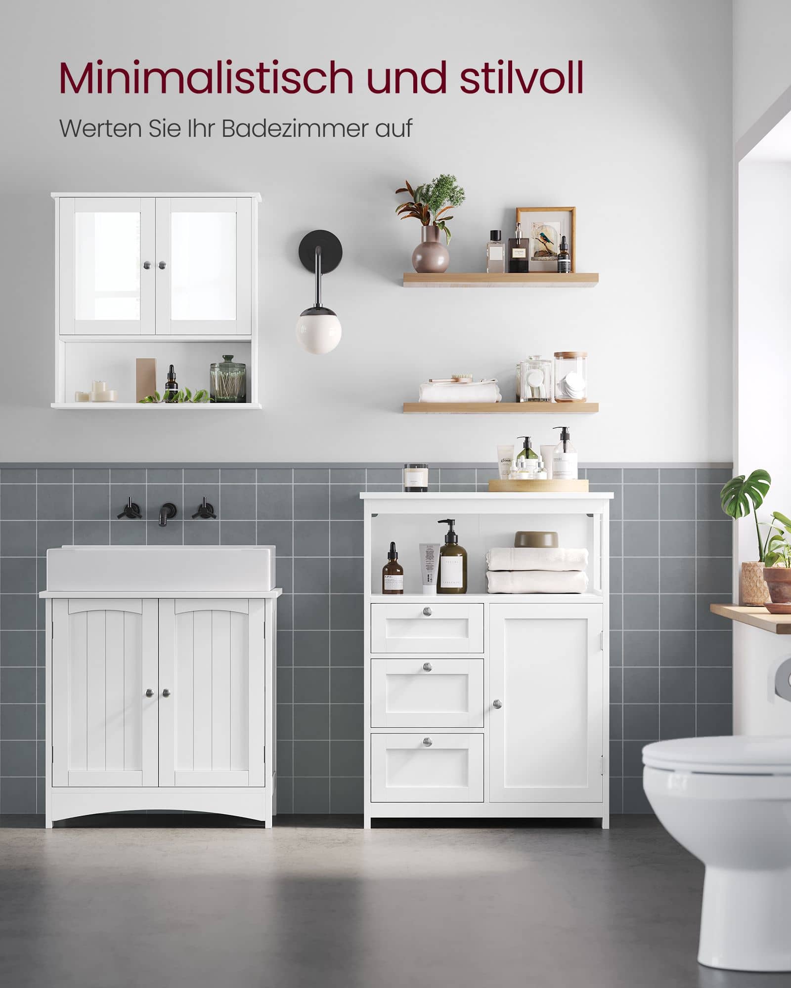 Badezimmerschrank 30 x 60 x 80 cm mit 3 Schubladen Badezimmerschrank 30 x 60 x 80 cm mit 3 Schubladen
