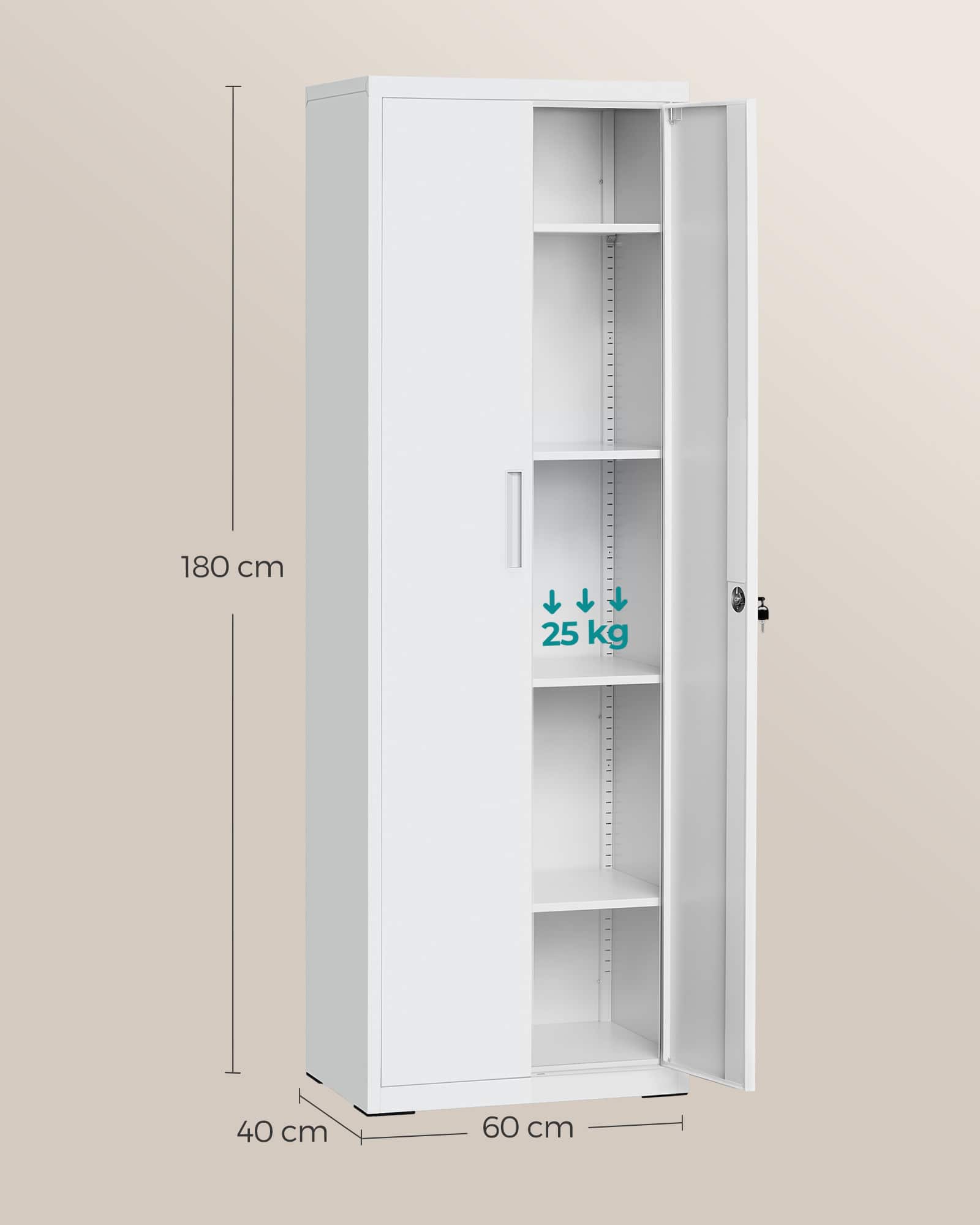 Aktenschrank mit Doppeltüren und 5 Ebenen Aktenschrank mit Doppeltüren und 5 Ebenen
