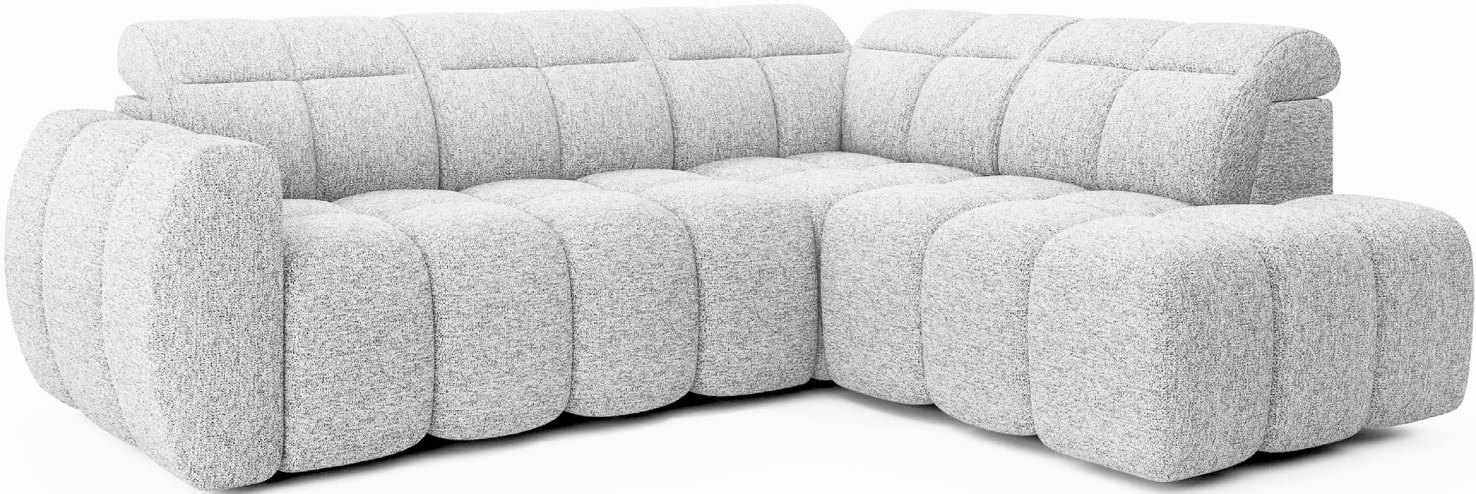 Sofa Falconn Carolinne Grau rechts – Modernes Ecksofa mit elektrischem Sitzvorschub & Bettkasten