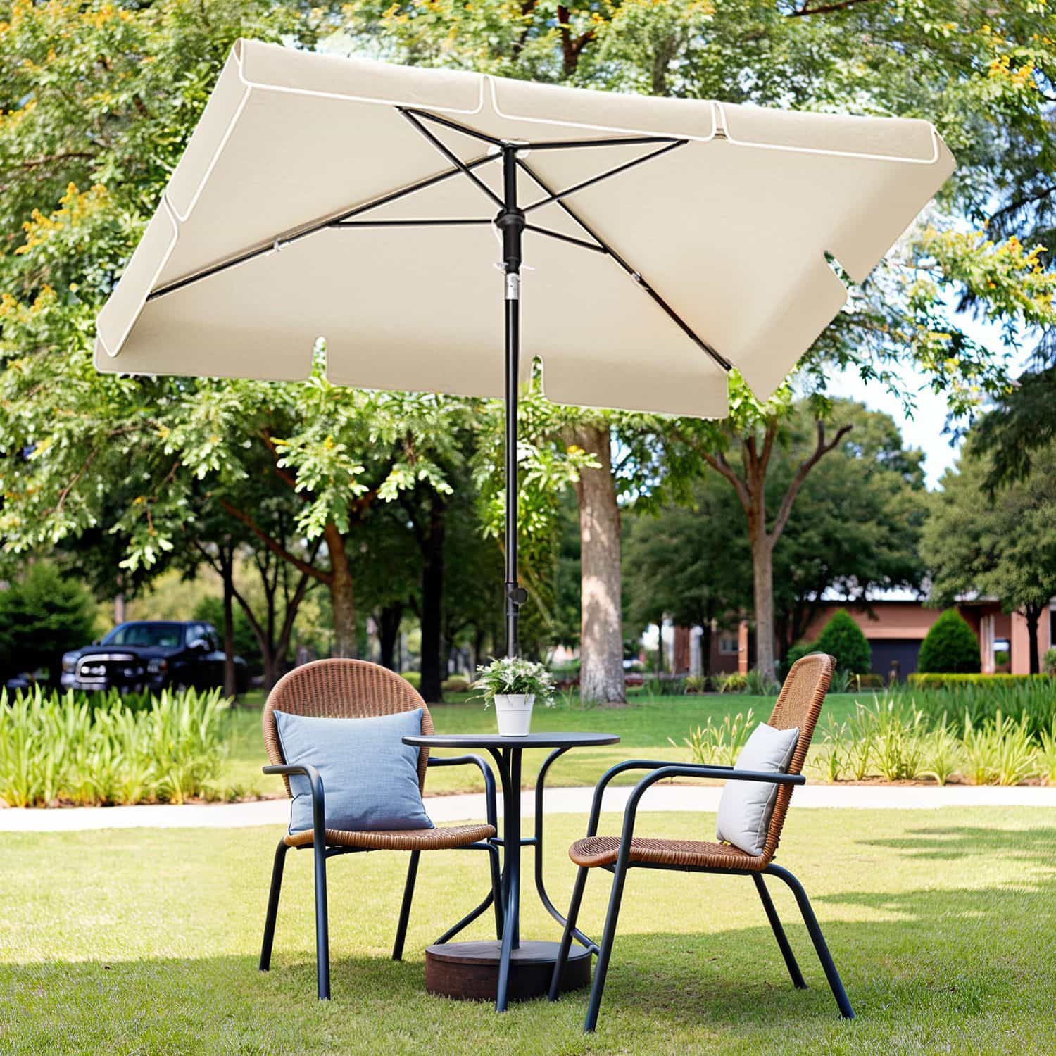 Sonnenschirm 230 x 150 cm, Balkonschirm UPF 50+, Sonnenschutz