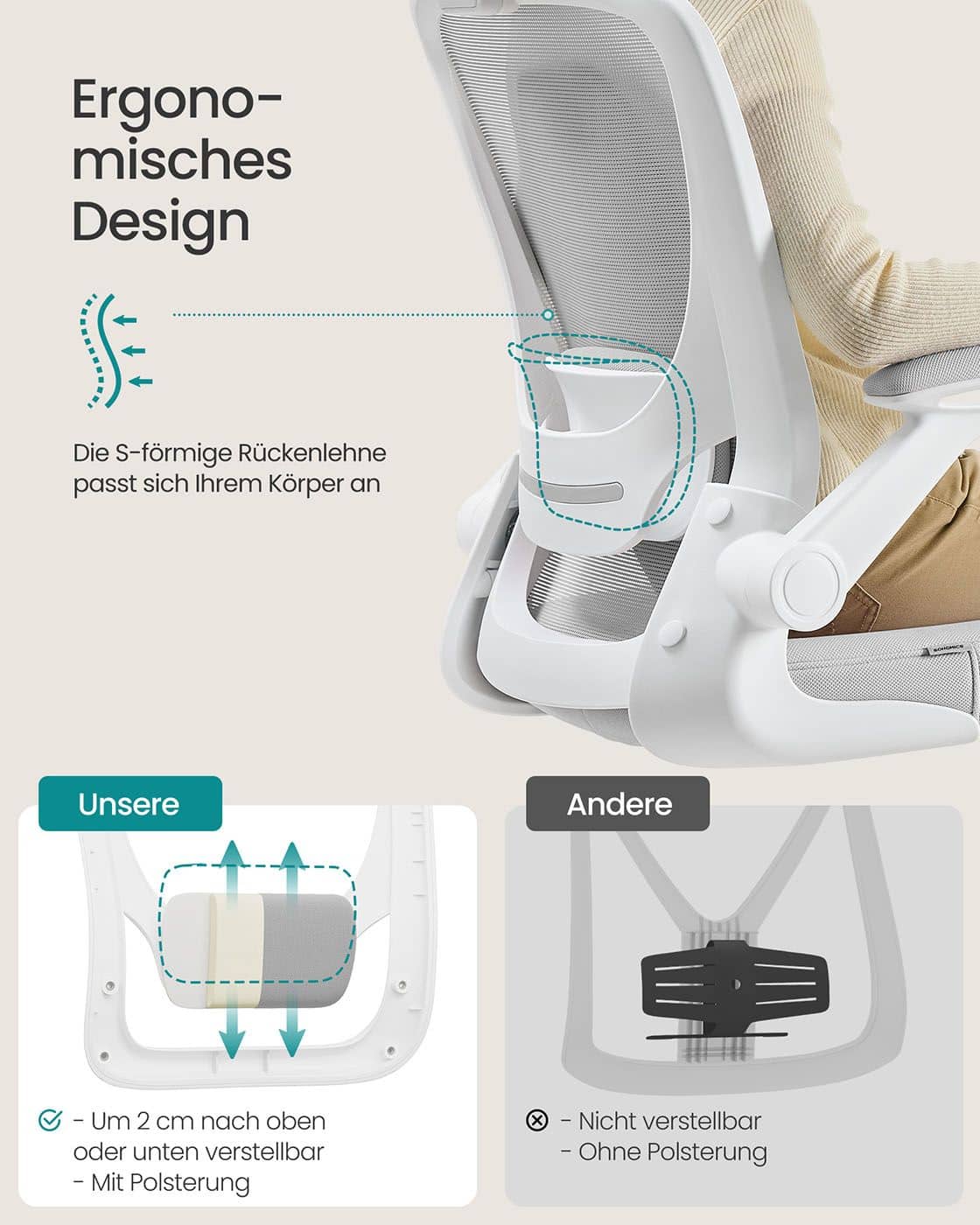 Bürostuhl ergonomisch mit Mesh und Kopfstütze taubengrau Bürostuhl ergonomisch mit Mesh und Kopfstütze taubengrau
