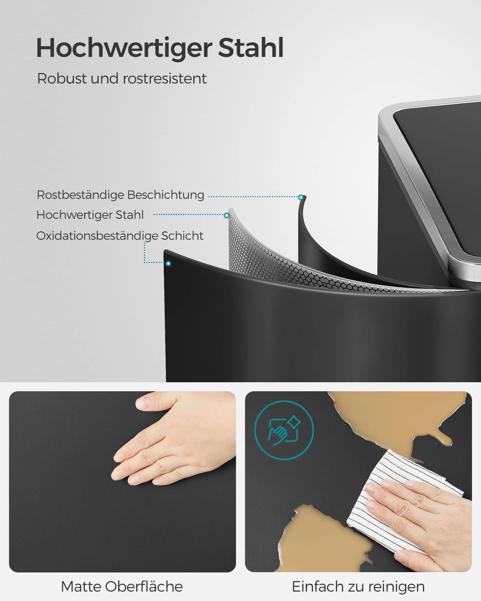 Mülleimer 60 Liter (2 x 30 L) Schwarz-B34LTB60BK Mülleimer 60 Liter (2 x 30 L) Schwarz-B34LTB60BK