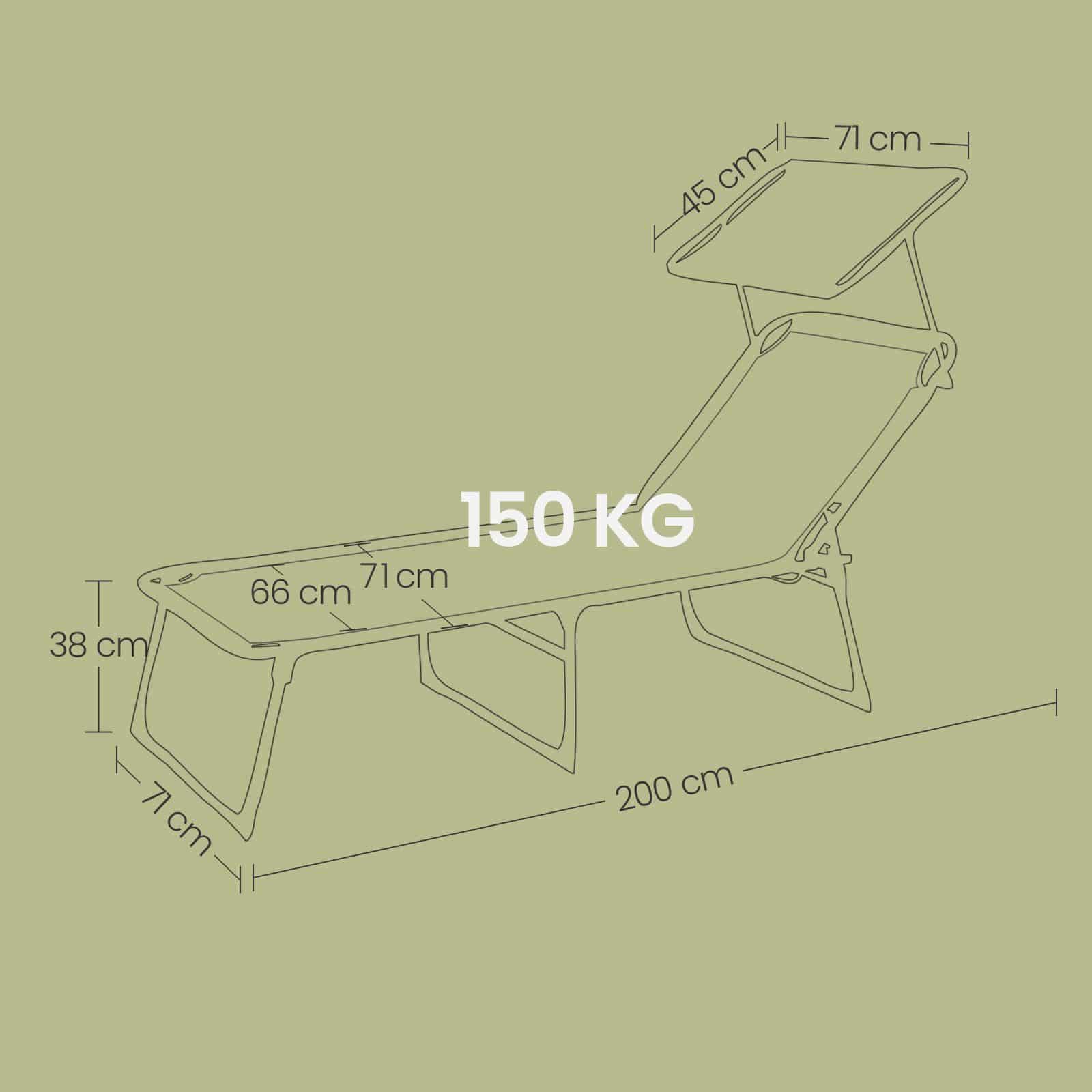 Große Sonnenliege, klappbarer Liegestuhl, 71 x 200 x 38 cm Große Sonnenliege, klappbarer Liegestuhl, 71 x 200 x 38 cm