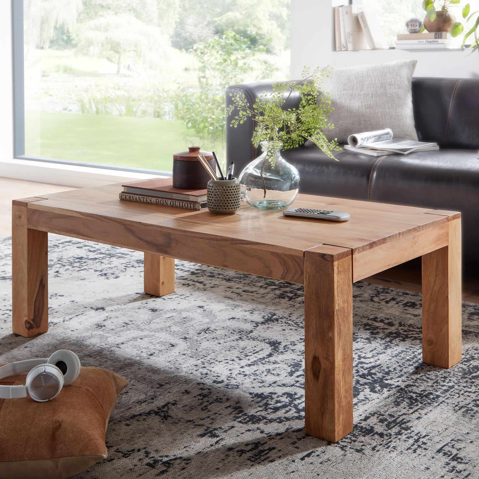 Couchtisch MUMBAI Massiv-Holz Akazie 110 cm breit Wohnzimmer-Tisch Design Natur-Produkt Landhaus-Stil Beistelltisch Couchtisch MUMBAI Massiv-Holz Akazie 110 cm breit Wohnzimmer-Tisch Design Natur-Produkt Landhaus-Stil Beistelltisch