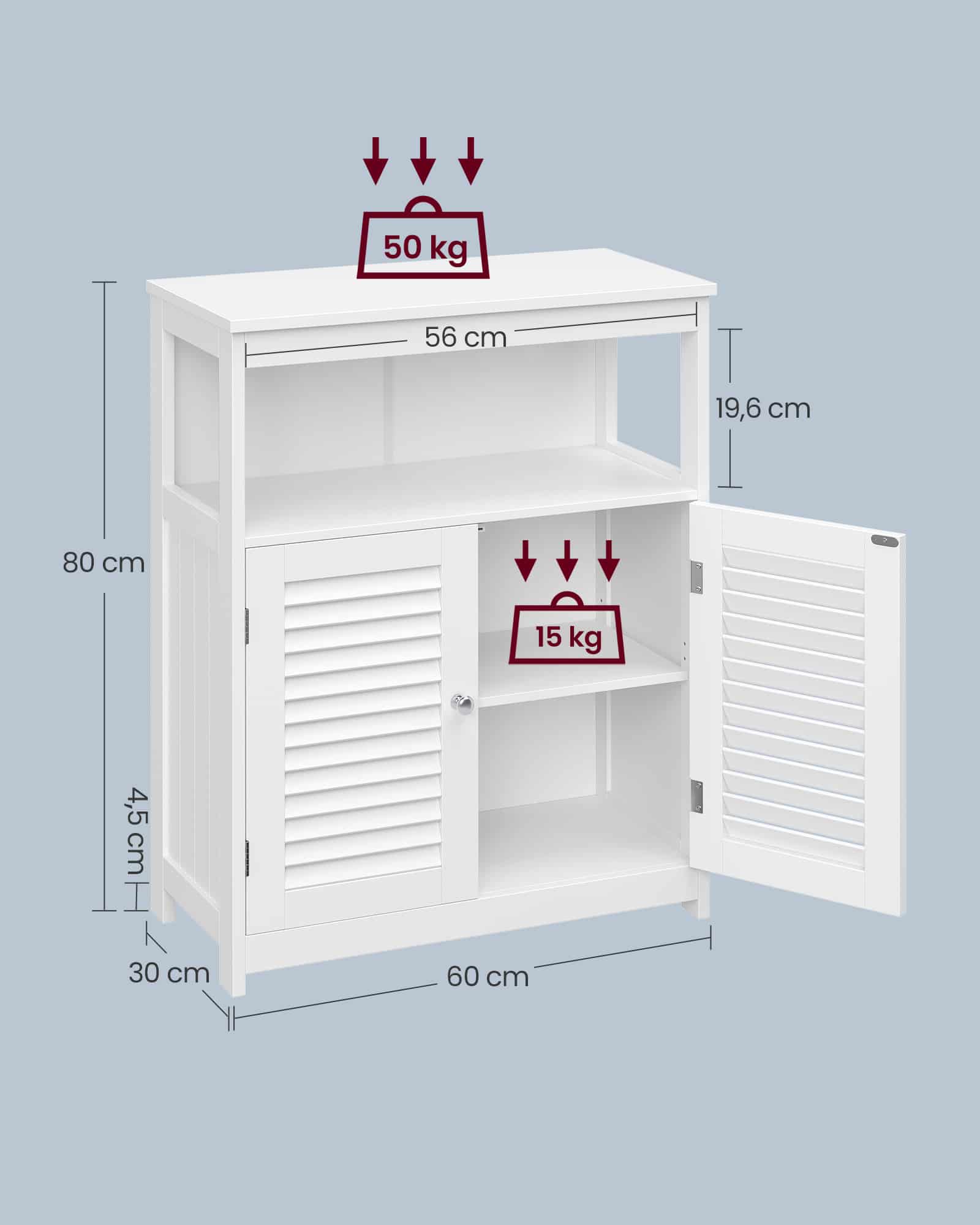 Badezimmerschrank mit offenem Fach-BBC40WT Badezimmerschrank mit offenem Fach-BBC40WT