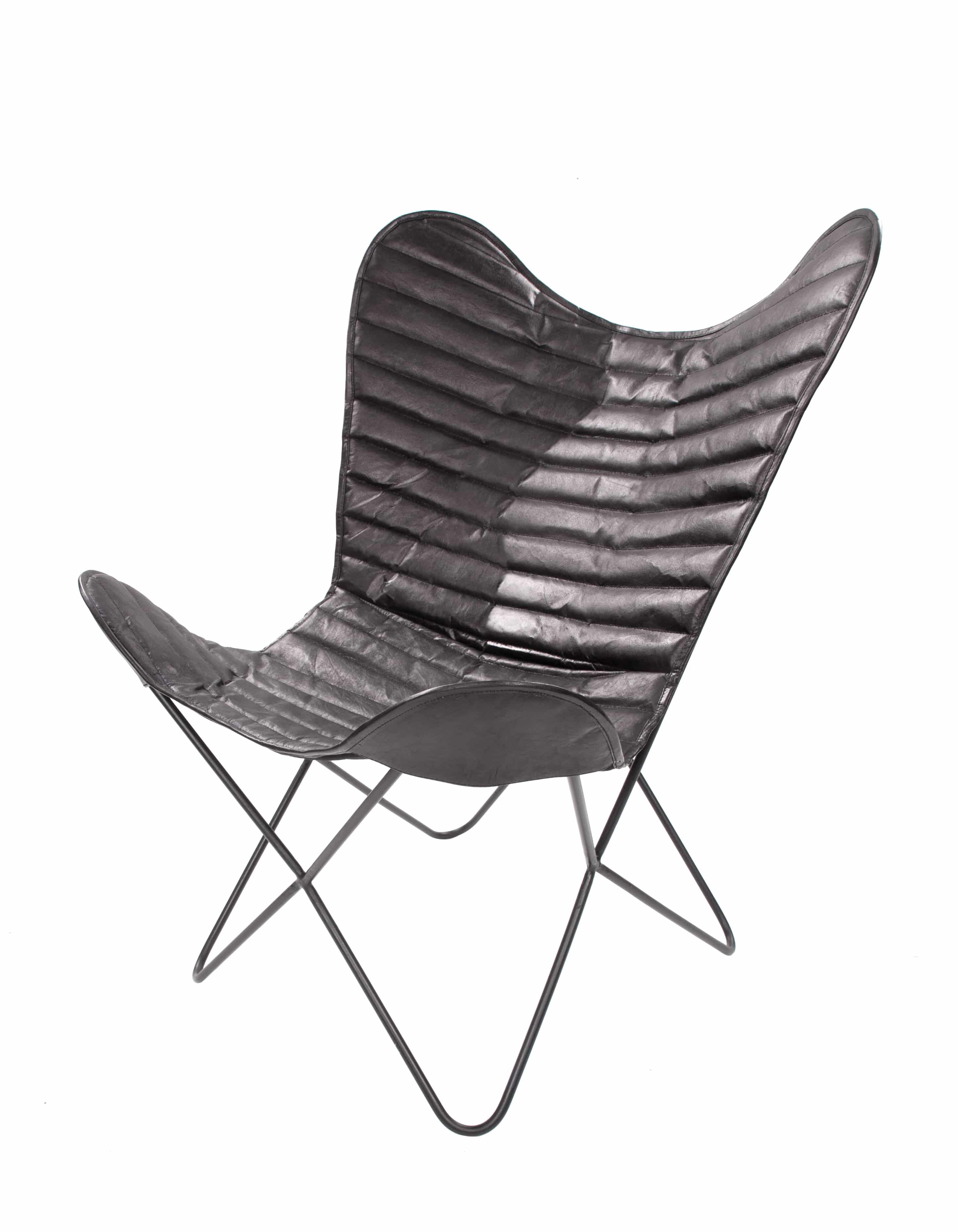 Schmetterling‑Stuhl Santiago 325 – Leder Schwarz 71×78×89 cm Schmetterling‑Stuhl Santiago 325 – Leder Schwarz 71×78×89 cm