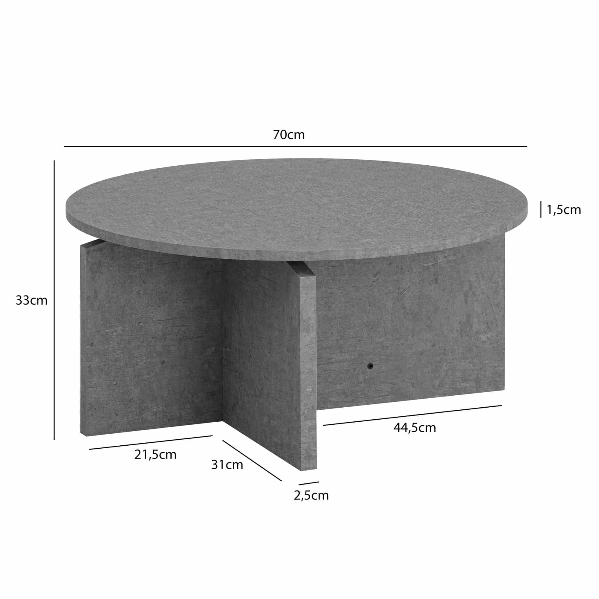 Couchtisch 70x70x33 cm Grau Sofatisch in Beton-Optik Modern Couchtisch 70x70x33 cm Grau Sofatisch in Beton-Optik Modern