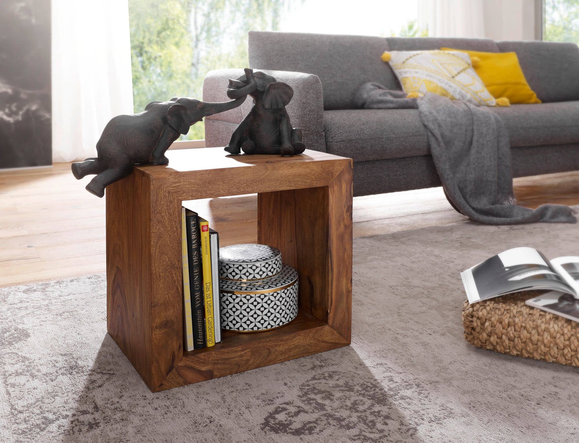 31309-WOHNLING-Standregal-MUMBAI-Massivholz-Shees_1QXR3mvF5THUrK Standregal Massivholz Sheesham 44cm hoch Cube Regal Design Holzregal Naturprodukt Beistelltisch Landhausstil
