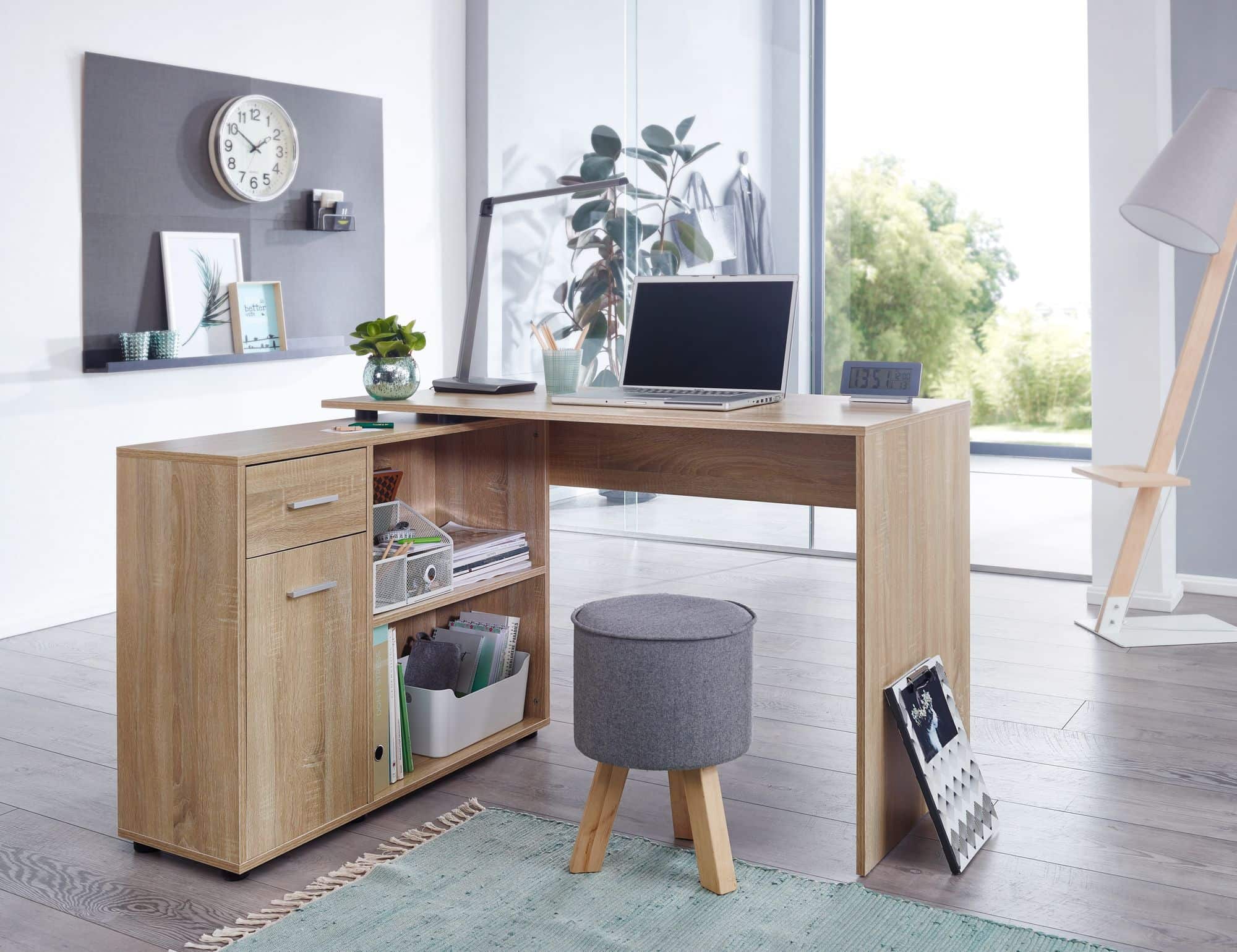 45940-WOHNLING-Design-Schreibtisch-mit-Regal-Eckschreibtisch-Sonoma-Moderner-Buerotisch-Computertisch-Arbeitszimmer-Winkelschreibtisch-Home-Office-WL5-304-WL5-304_5 Design Eckschreibtisch mit Regal Sonoma 120 x 75,5 x 106,5 cm