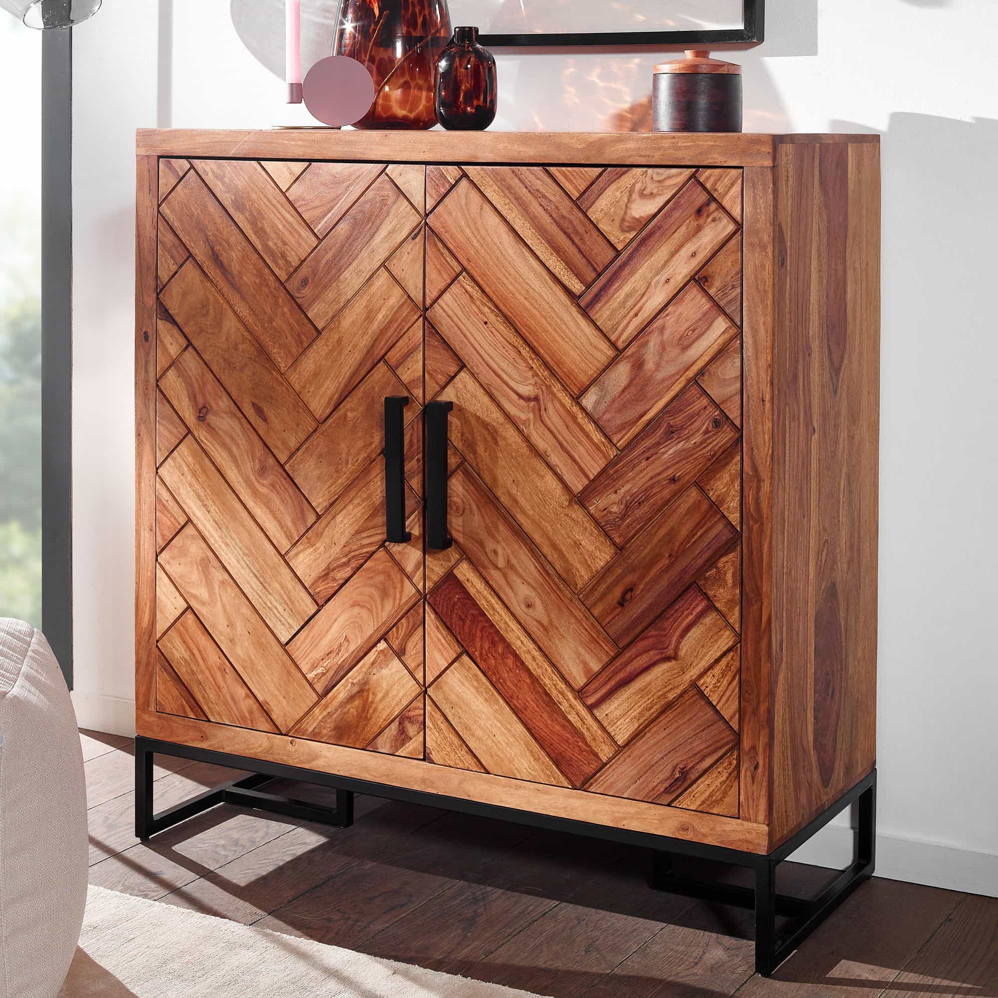 64528-Wohnling-Schuhschrank-105x100x40-cm-Sheesham-WL6-530-WL6-530_1 Schuhschrank Sheesham Massivholz 100x105x40 cm Schuhregal Geschlossen