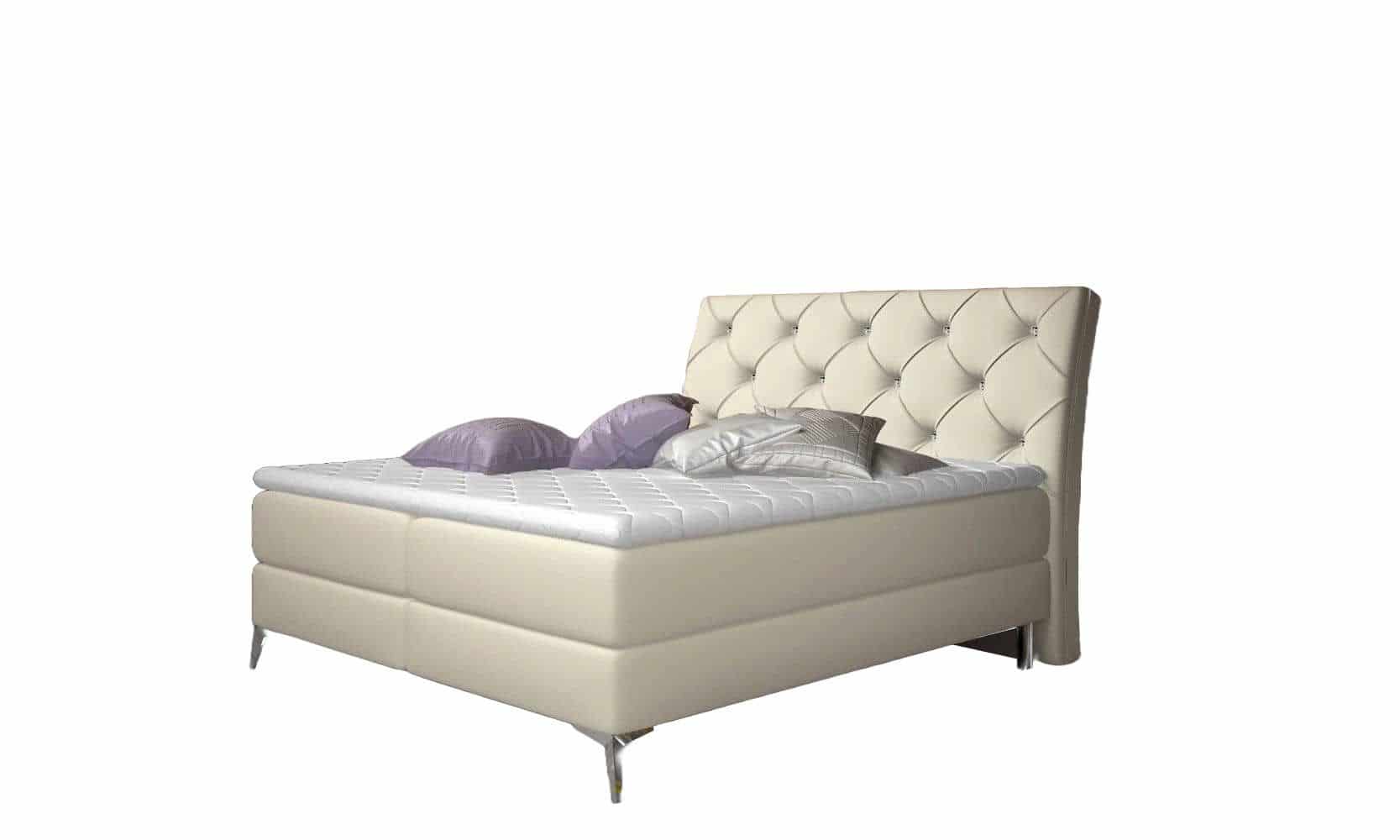 Boxbett Adel von Eltap in Schwarz, Beige oder Weiß - Stoff in Lederoptik Soft