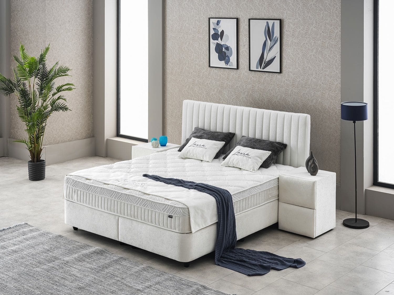 Boxspringbett Laura | verschiedene Größen wählbar| Creme – ABC Bedding mit Teddy-Stoff & Stauraum Boxspringbett Laura | verschiedene Größen wählbar| Creme – ABC Bedding mit Teddy-Stoff & Stauraum