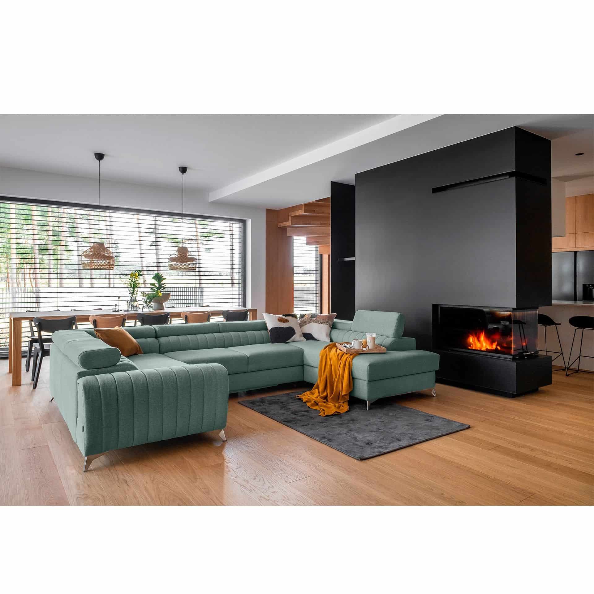 Louis Wohnlandschaft mit Schlaffunktion & Bettkasten - Poco-Stoff Louis Wohnlandschaft mit Schlaffunktion & Bettkasten - Poco-Stoff