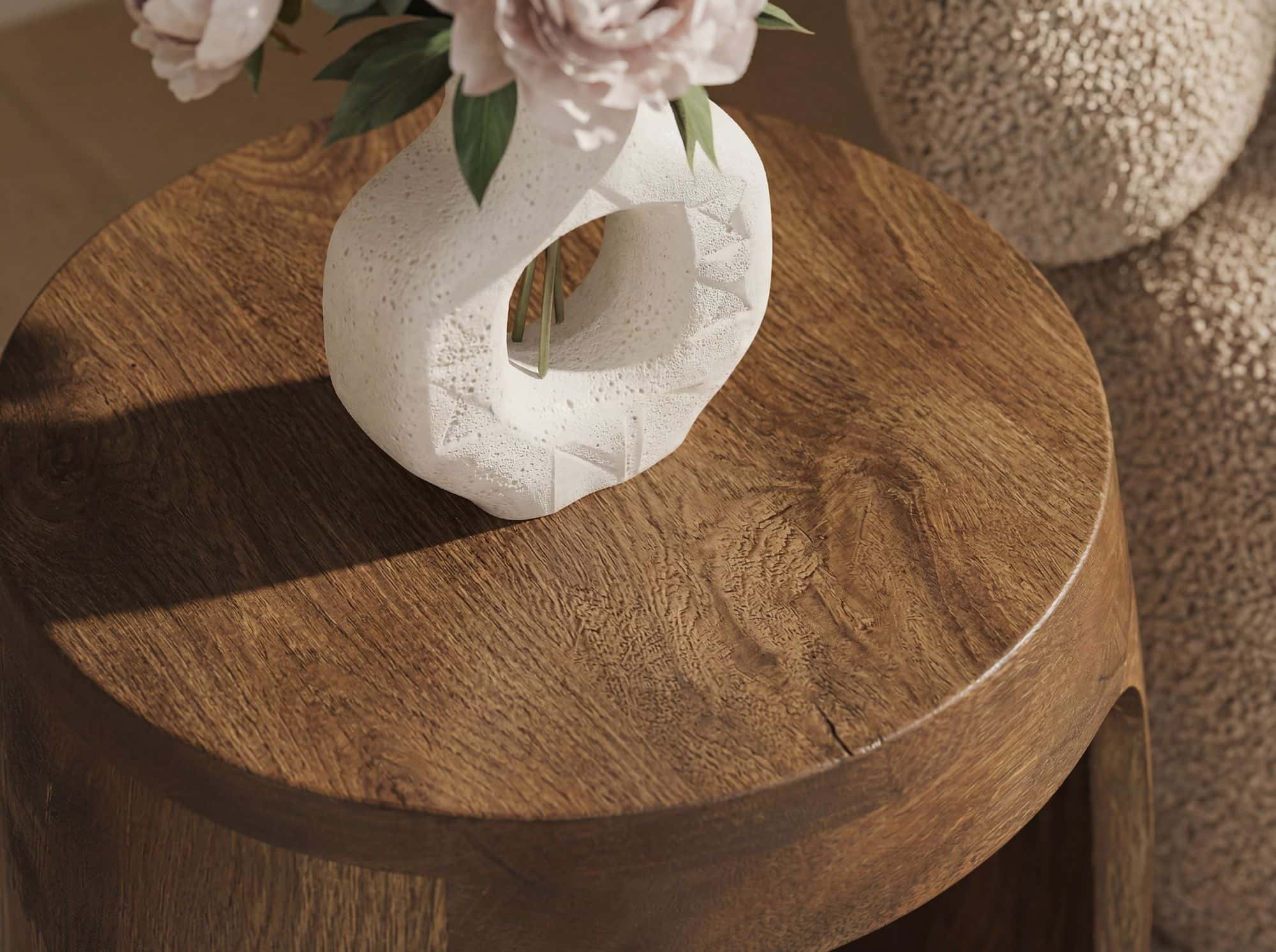 Beistelltisch Mango Massivholz rund 30cm - Kleiner Runder Couchtisch mit offenem Fach - Handgefertigter Wohnzimmertisch im modernen Design aus Echtholz Beistelltisch Mango Massivholz rund 30cm - Kleiner Runder Couchtisch mit offenem Fach - Handgefertigter Wohnzimmertisch im modernen Design aus Echtholz