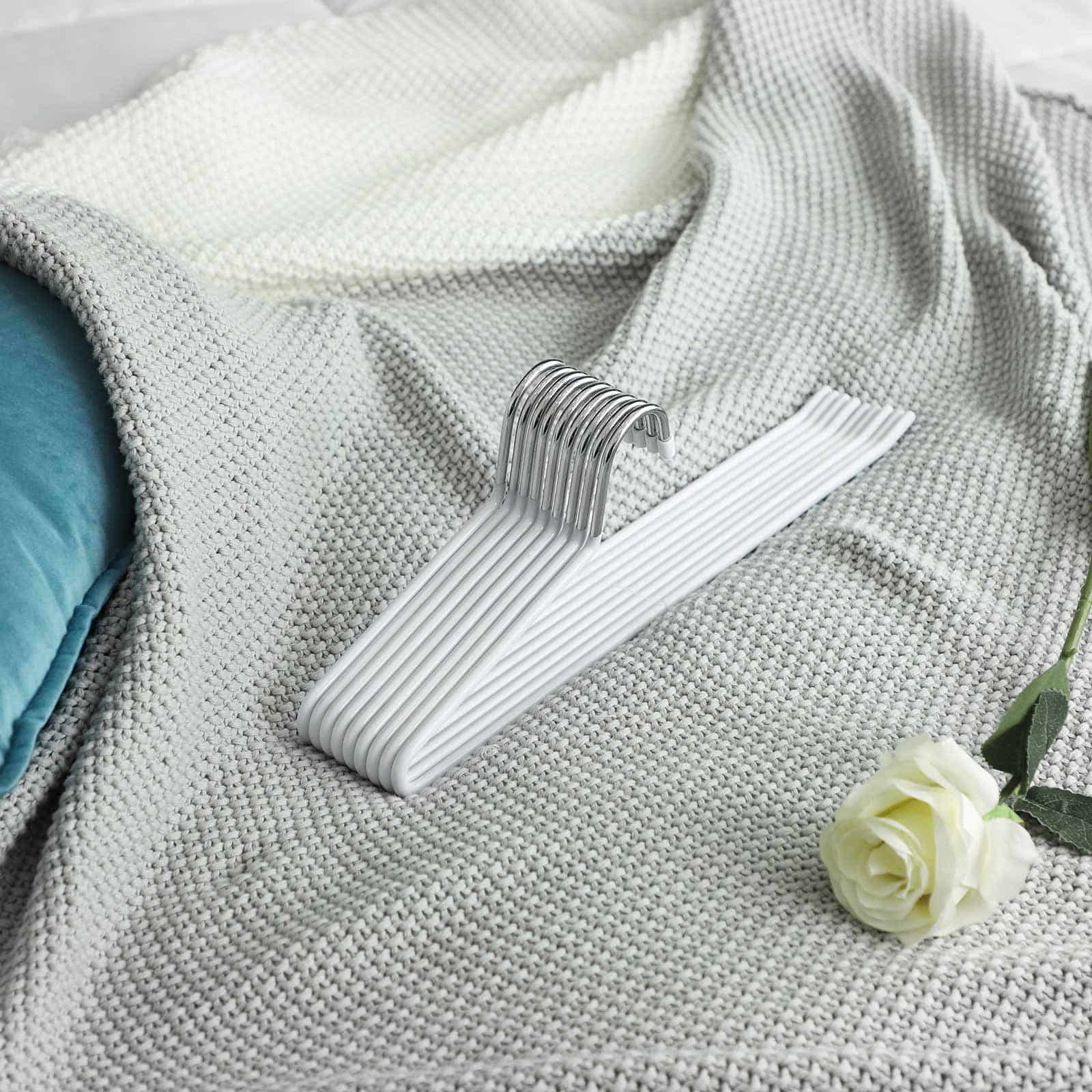 Offene Hosenbügel 20 Stück Weiß-CRI004WT-20 Offene Hosenbügel 20 Stück Weiß-CRI004WT-20