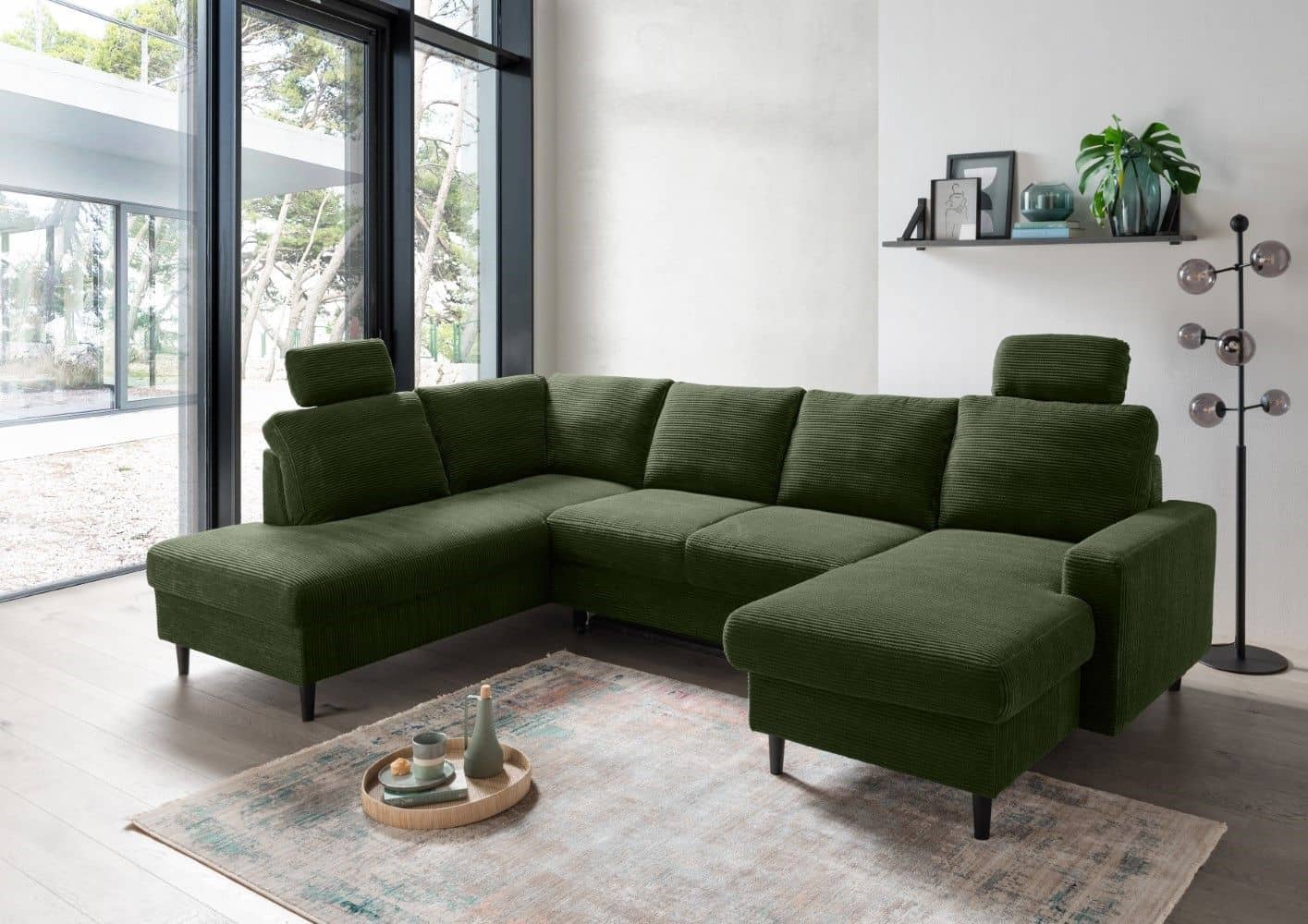 Wohnlandschaft Passo Cord mit Schlaffunktion – Benformato