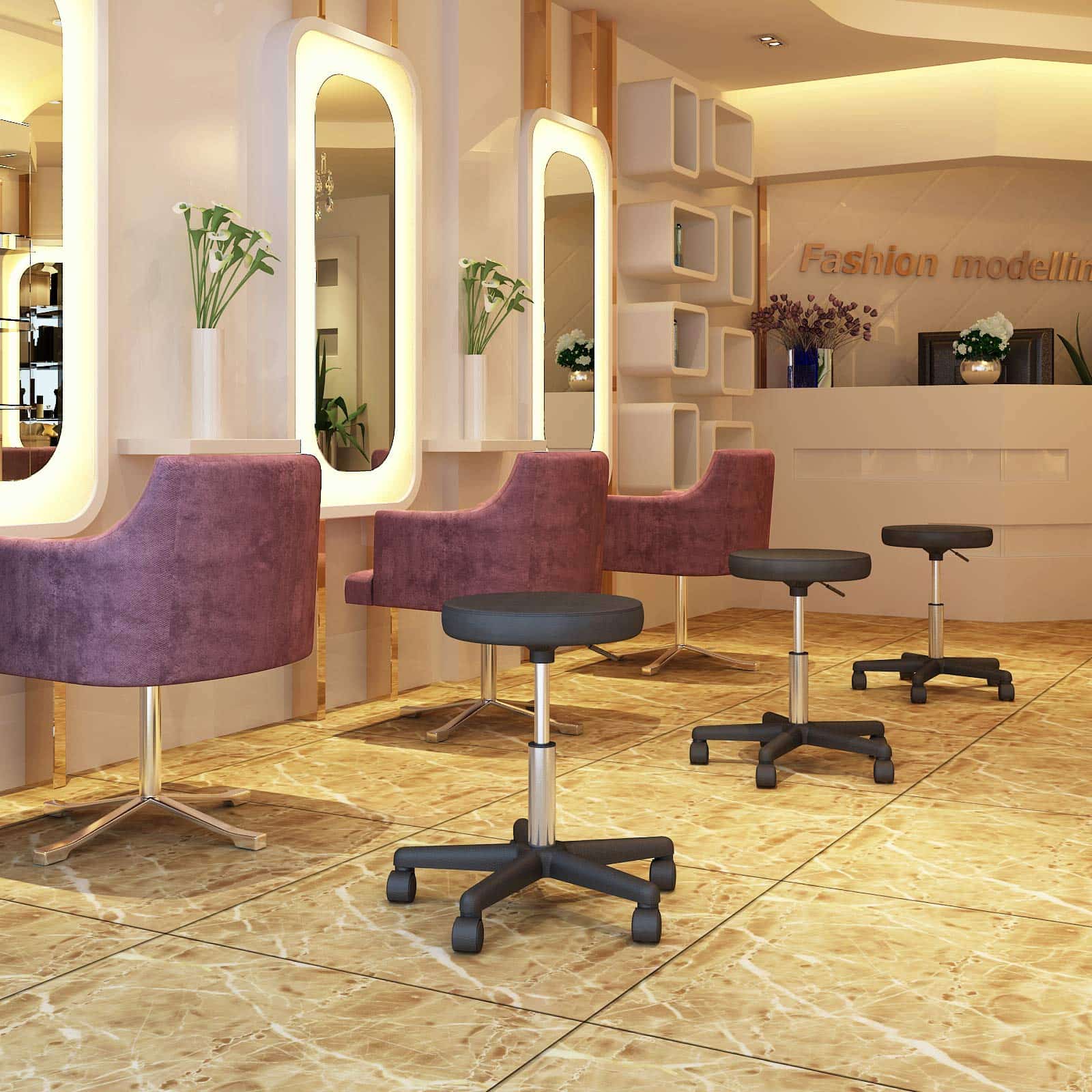 Drehhocker auf Rollen Schwarz-LJB61B