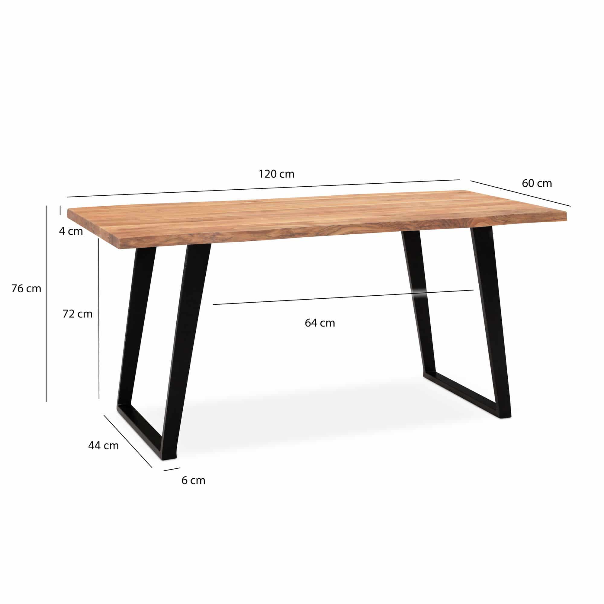 Schreibtisch 120x60x76 cm Akazie Massivholz / Metall Computertisch Baumkante Schreibtisch 120x60x76 cm Akazie Massivholz / Metall Computertisch Baumkante