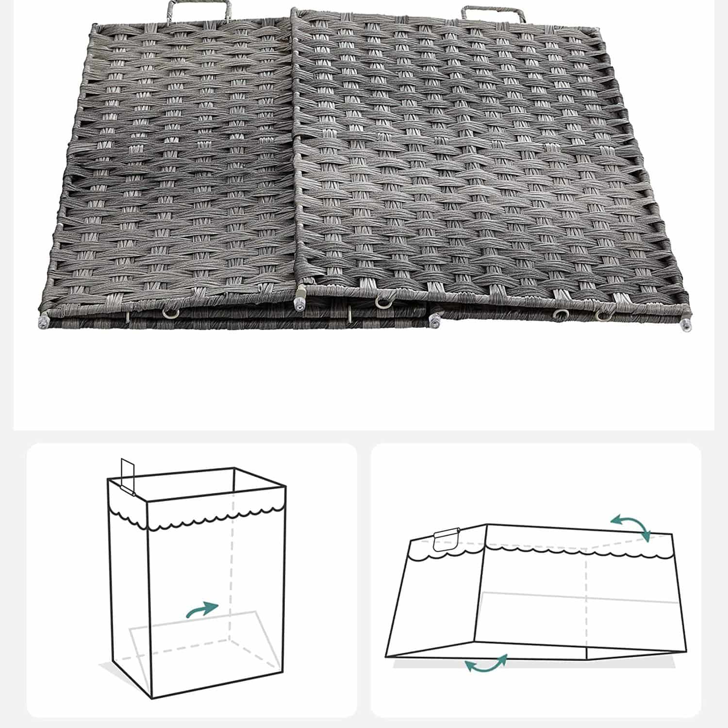 Wäschekorb 90 L grau-LCB390G01 Wäschekorb 90 L grau-LCB390G01