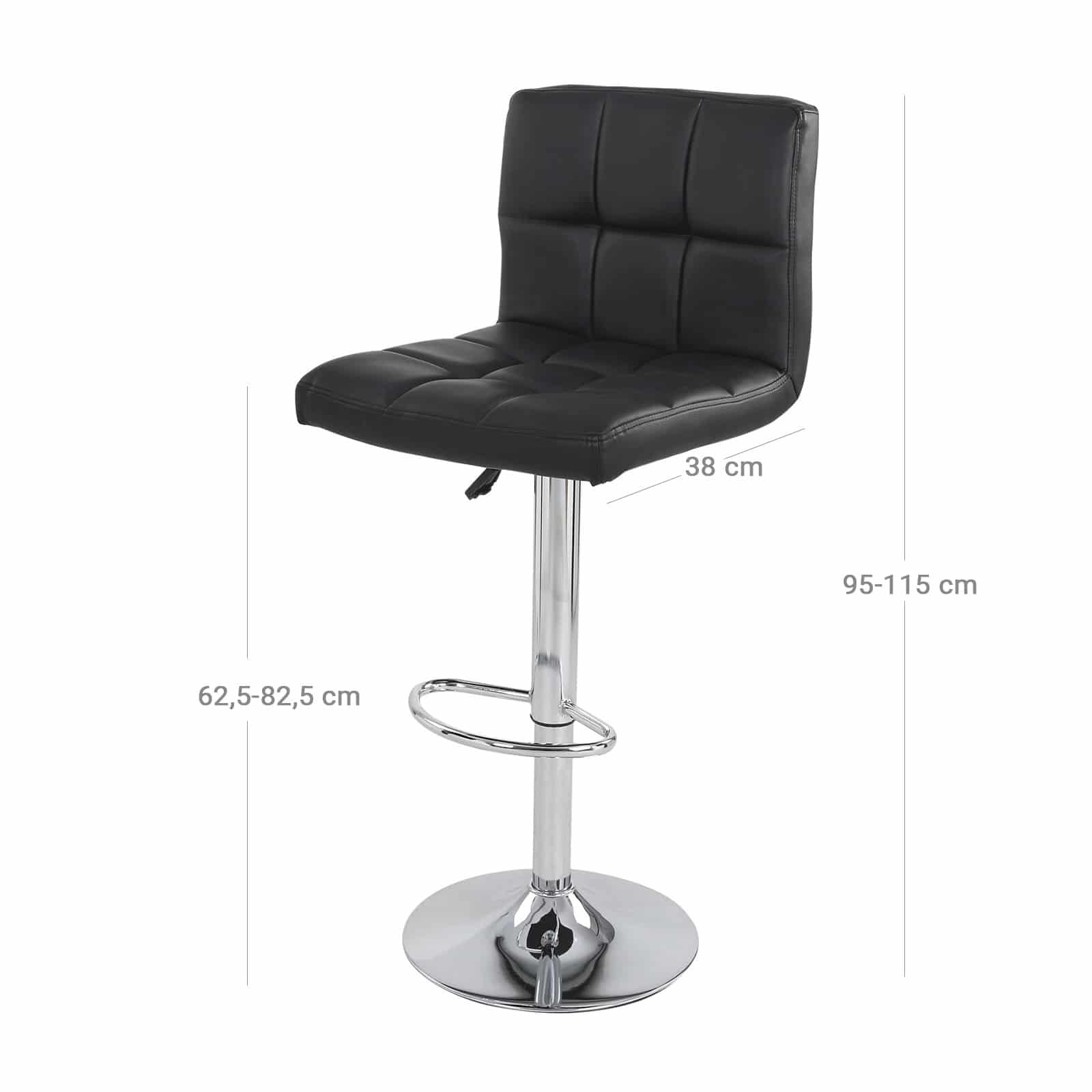 Barhocker 2er Set Kunstleder Schwarz-LJB64B Barhocker 2er Set Kunstleder Schwarz-LJB64B