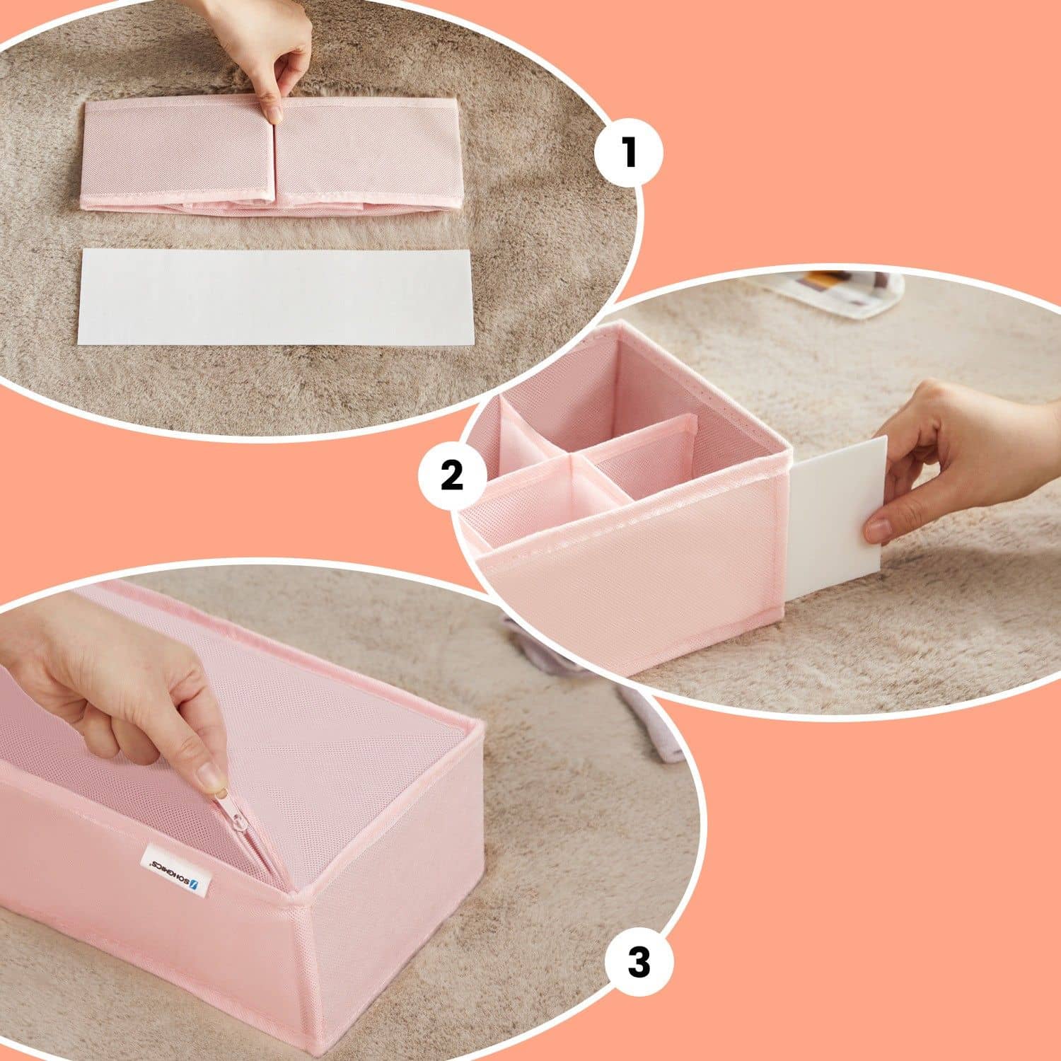 Unterwäsche-Organizer für BHs rosa Unterwäsche-Organizer für BHs rosa