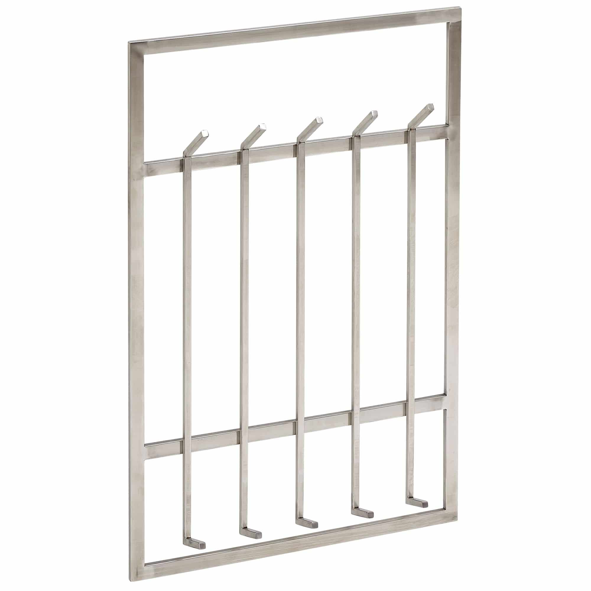 63394-WOHNLING-Garderobe-Stahl-Matt-65x10x100-cm-WL6-442-WL6-442_6 Wandgarderobe Metall Silber 60x100x7,5 cm Design Flurgarderobe Stahl