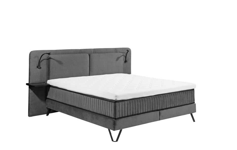 Milazzo_Aphrodite_frei_Graphite Graphite Eleganz: Tauchen Sie ein in Luxus mit dem ED Exciting Design Boxspringbett Milazzo – Aphrodite Graphite, 9-Zonen-Tonnentaschenfederkern und integriertes Wireless Charging