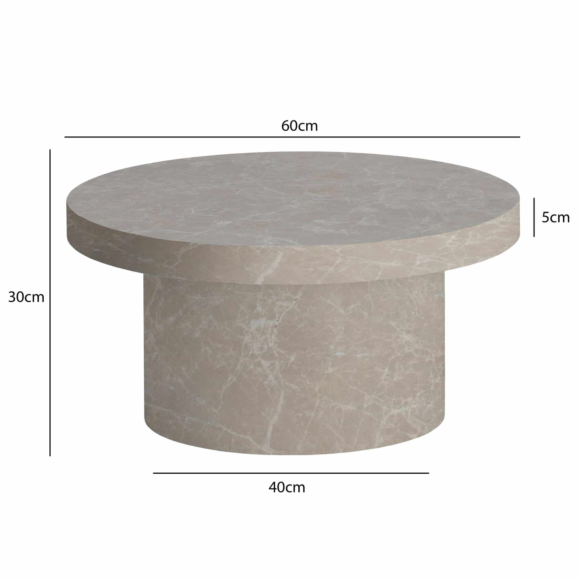 Couchtisch 60x60x30 cm Sandfarben Sofatisch in Stein-Optik Modern Couchtisch 60x60x30 cm Sandfarben Sofatisch in Stein-Optik Modern