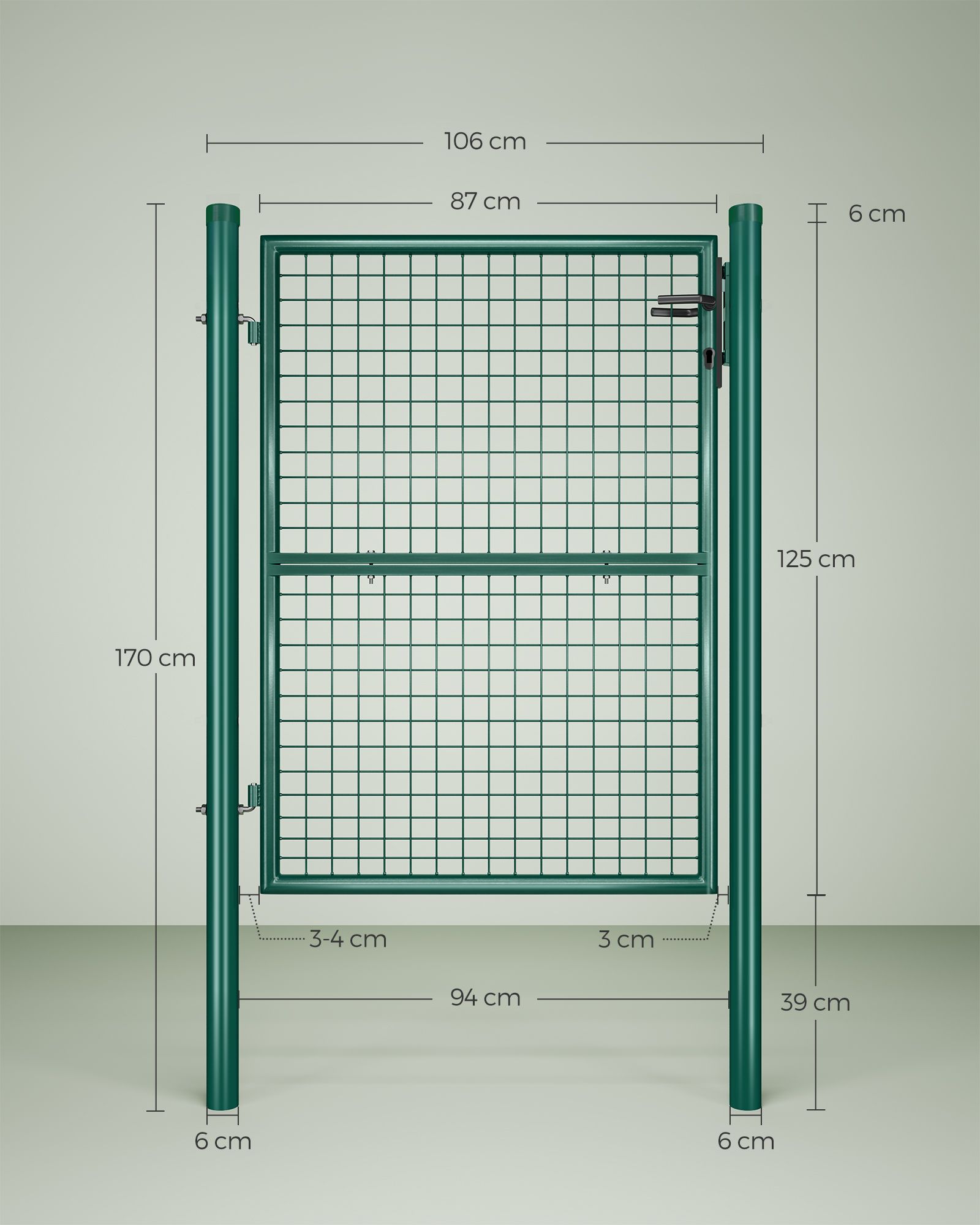 Gartentor aus verzinktem Stahl grün-GGD175G Gartentor aus verzinktem Stahl grün-GGD175G