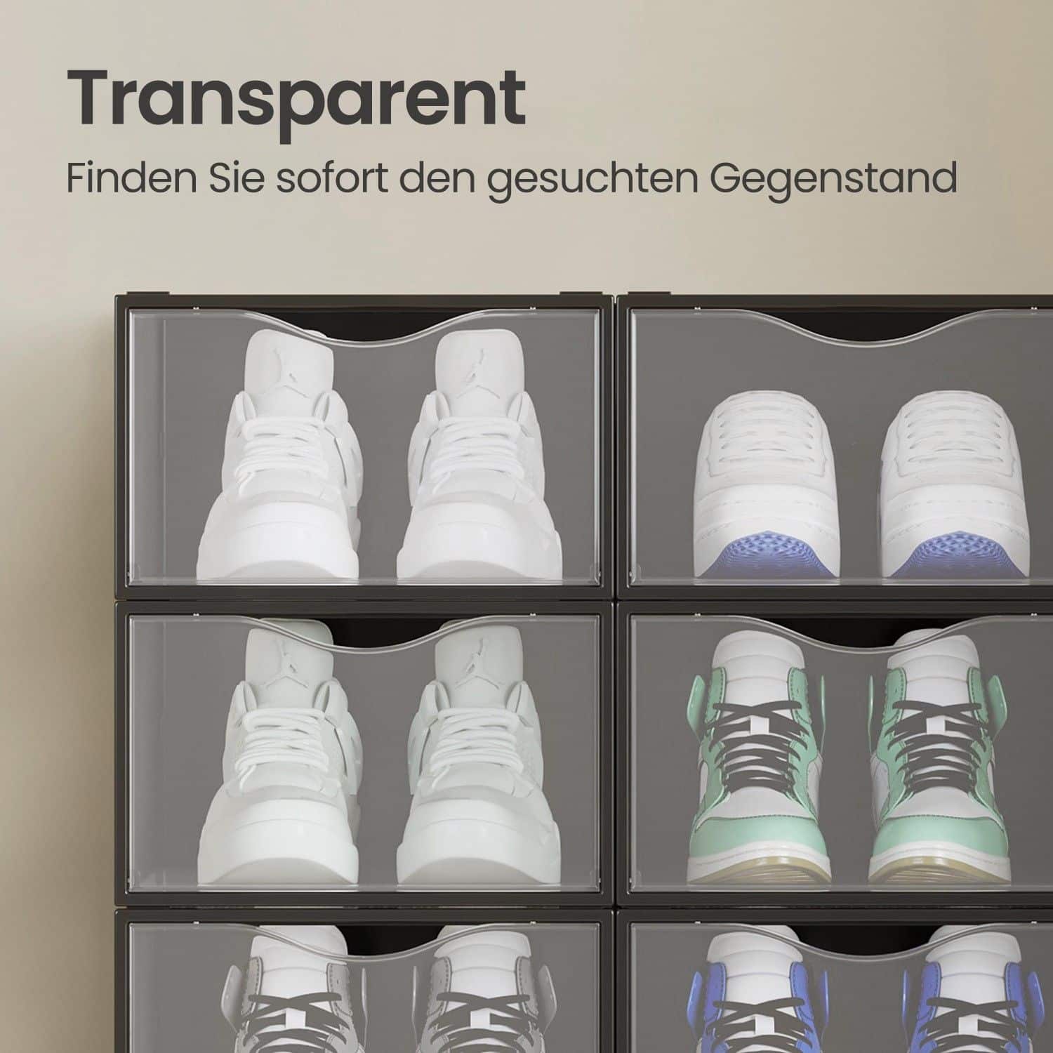 Schuhboxen, aus Kunststoff, mit Tür Schuhboxen, aus Kunststoff, mit Tür