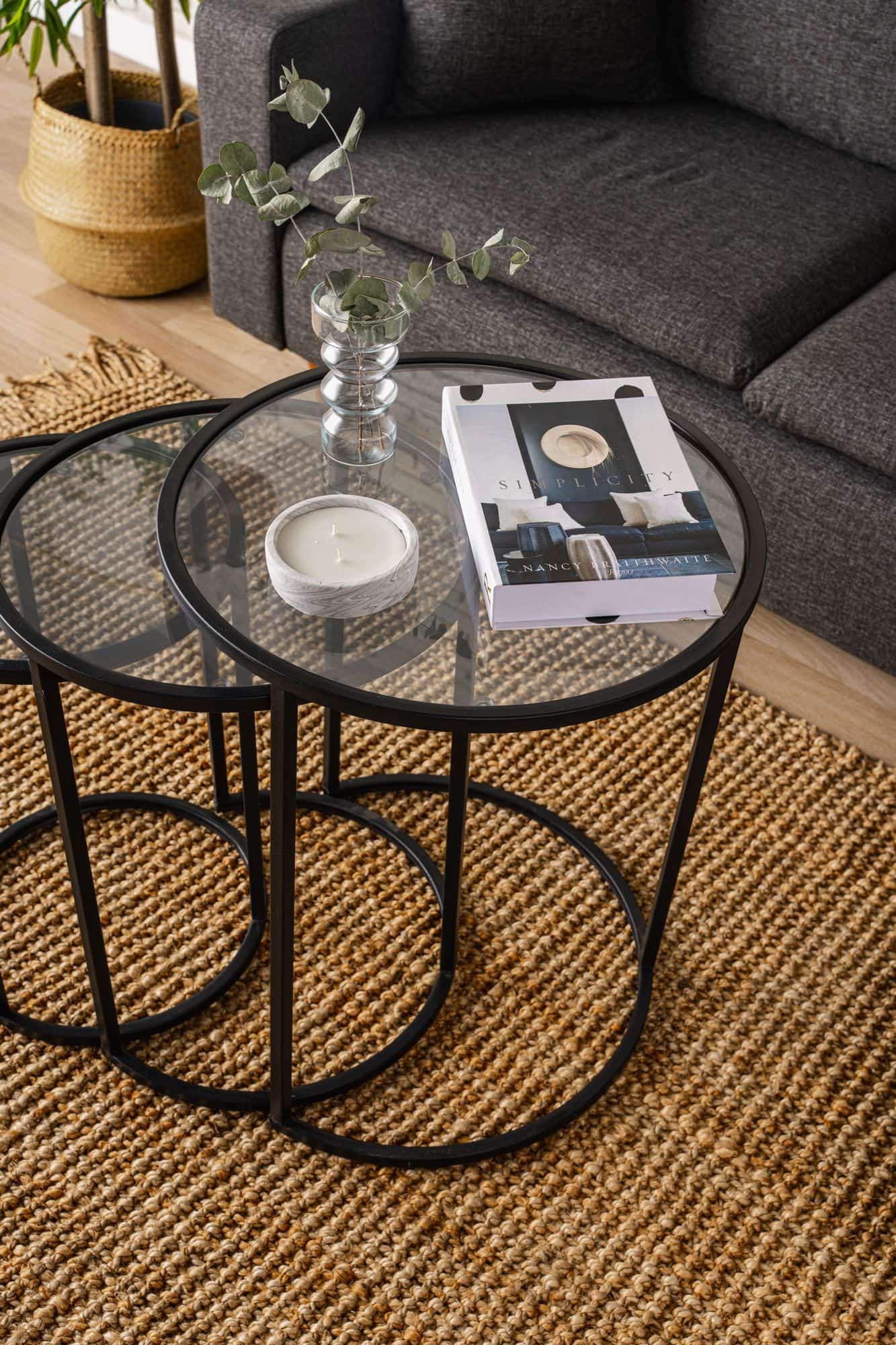 Alya - schwarz, transparent - 3er Satztisch