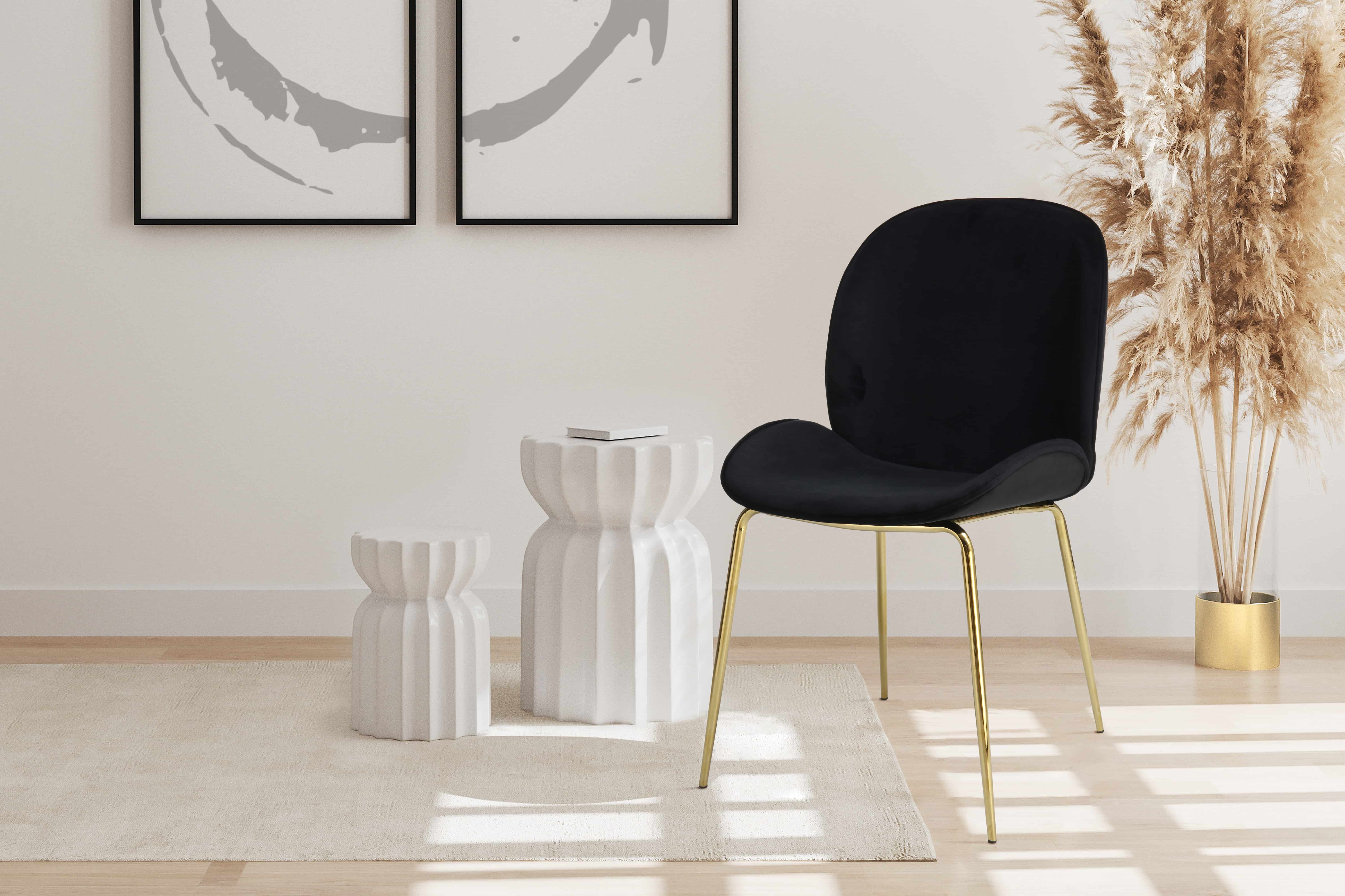 Stuhl Charlize 110 2er-Set Schwarz / Messing Stuhl Charlize 110 2er-Set Schwarz / Messing