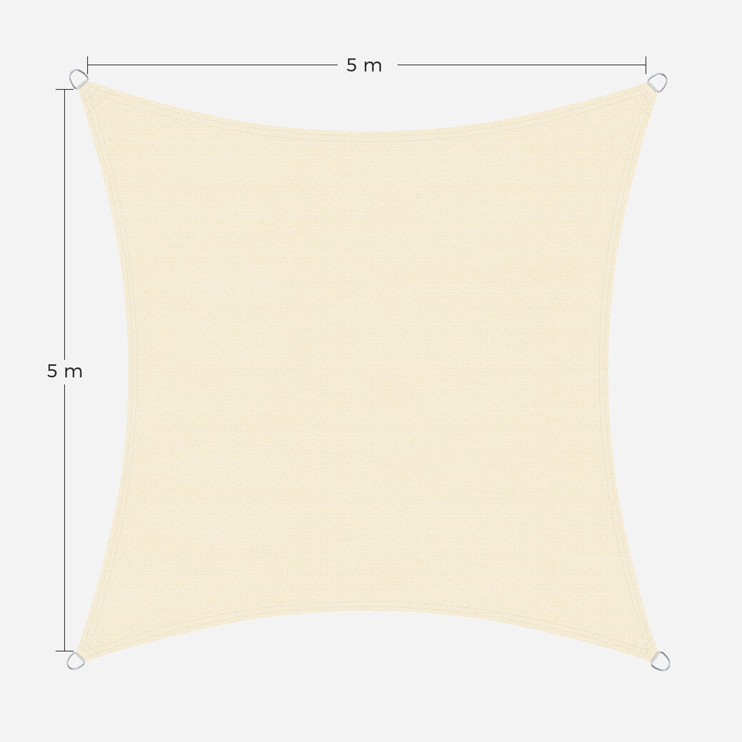 Sonnensegel 5 x 5 m für Terrasse-GSS55IV
