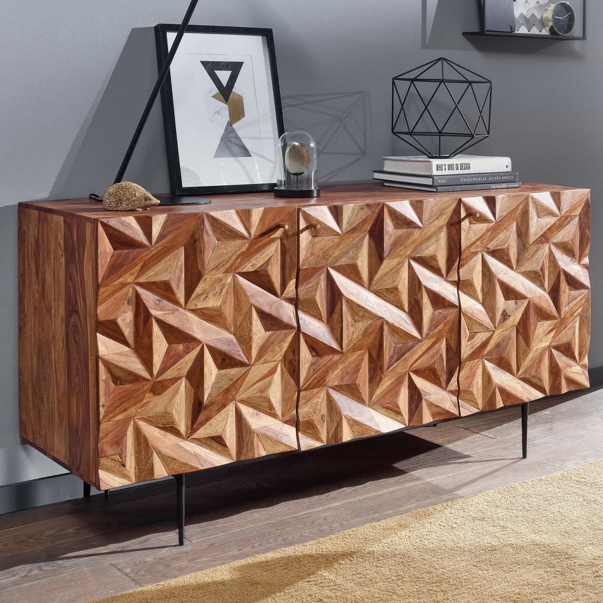 64625-Wohnling-Sideboard-144x45x73-cm-Sheesham-WL6-562-WL6-562_1 Sideboard 144x72x47 cm Sheesham Massivholz / Metall Anrichte