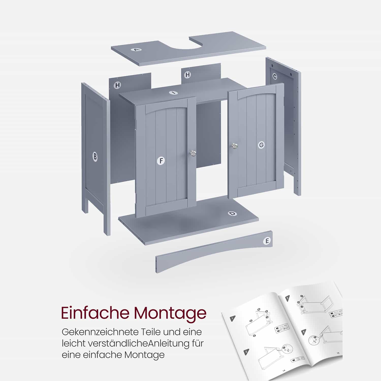 Waschbeckenunterschrank mit 2 Türen