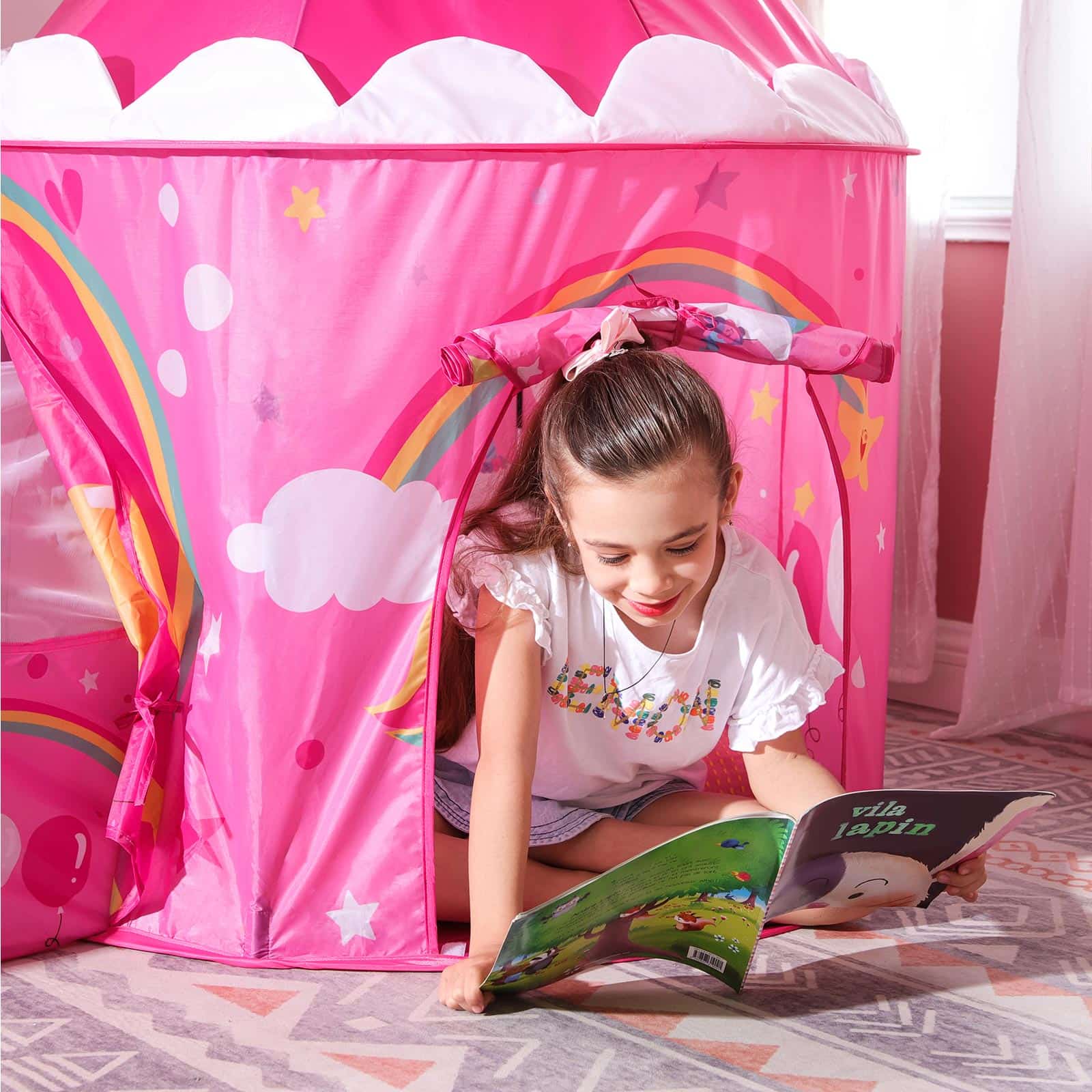3-in-1 Spielzelt für Kinder Pink-LPT701P01 3-in-1 Spielzelt für Kinder Pink-LPT701P01