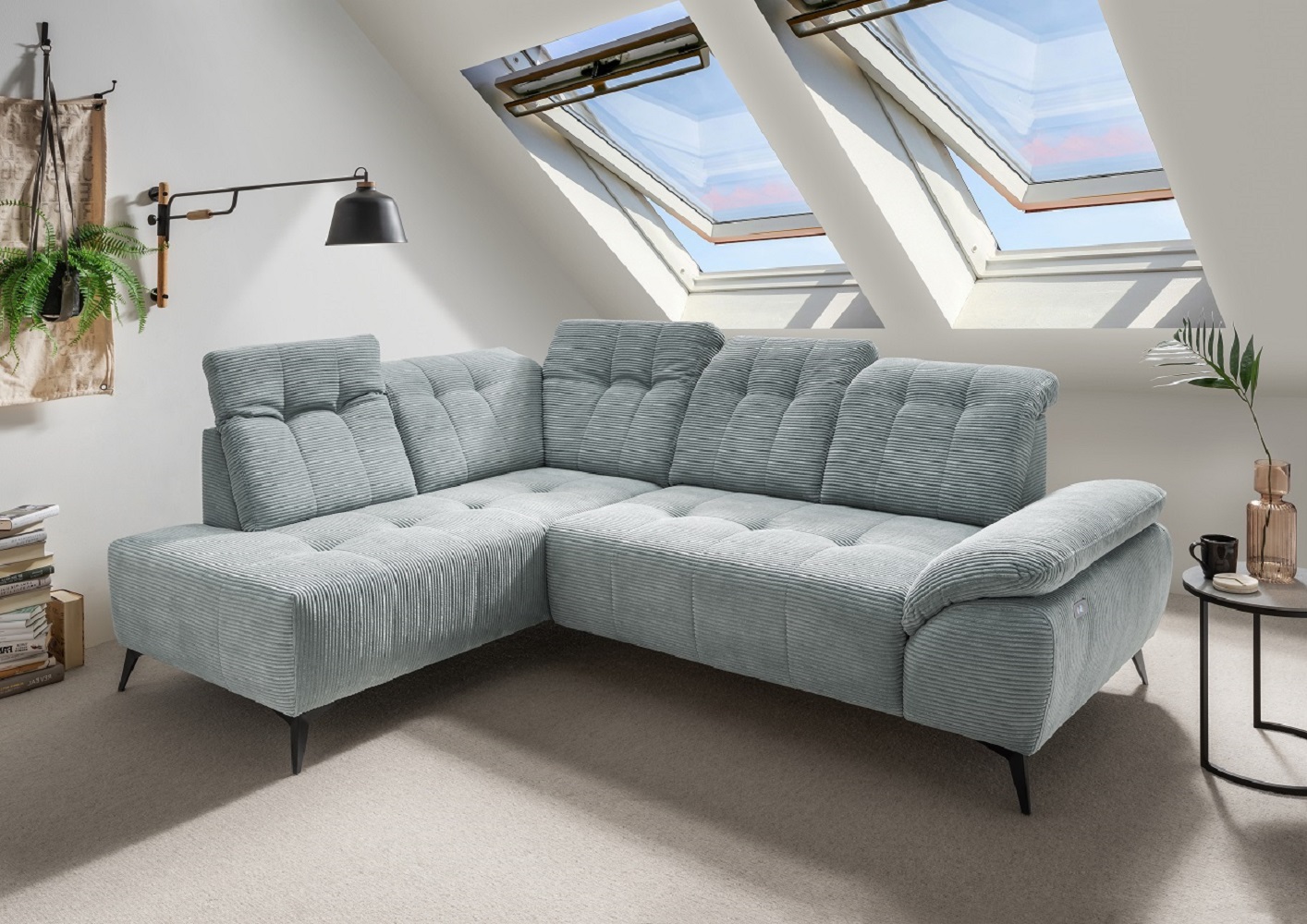 Fiore – Ecksofa mit elektrischem Sitzvorschub