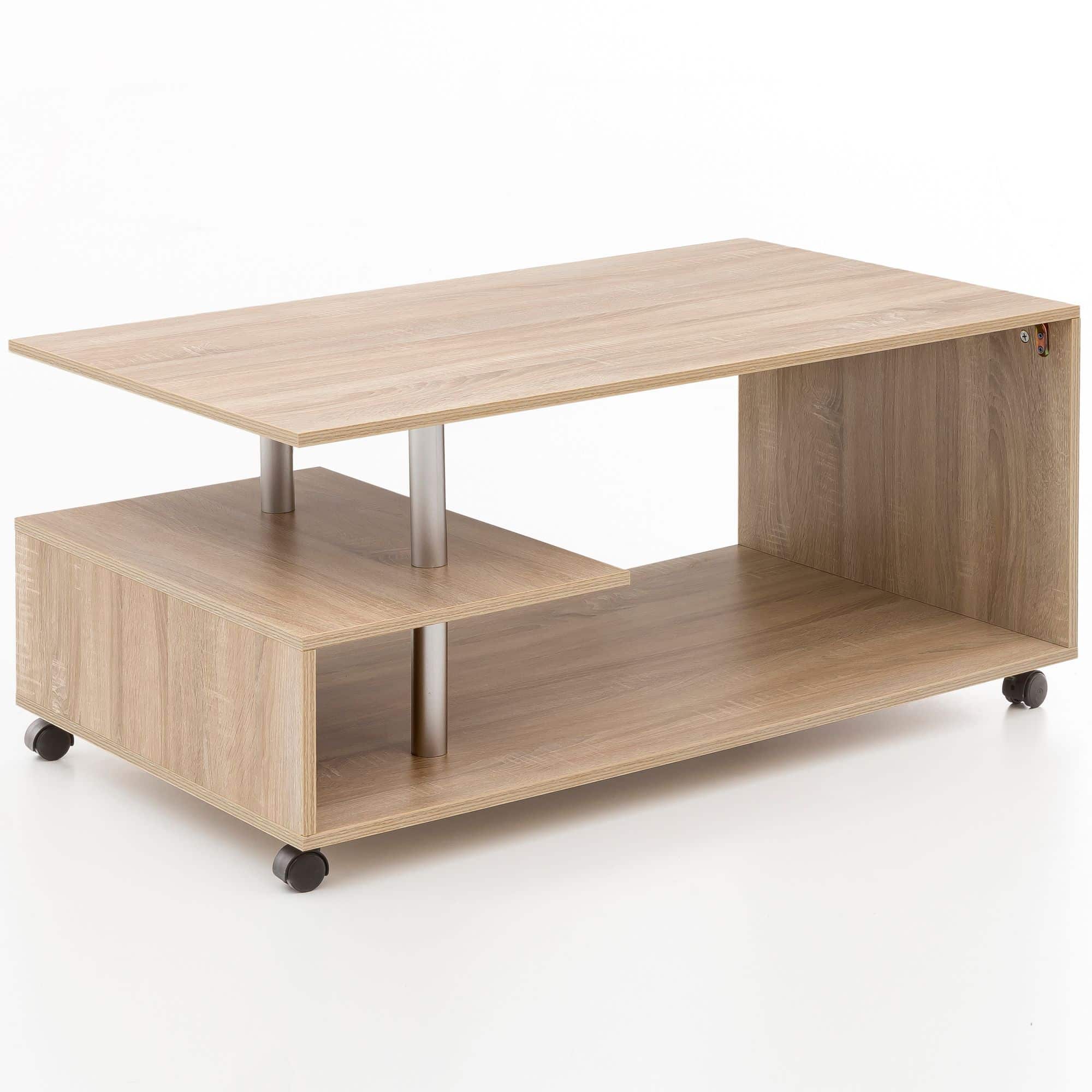 47538-WOHNLING-Couchtisch-LETTY-Sonoma-WL5-735-WL5QLTYay8T720Ba Design Couchtisch WL5.735 105 x 48,5 x 60 cm Sonoma Drehbar mit Rollen