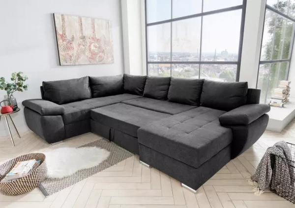 Benformato Wohnlandschaft Terana mit Schlaffunktion & Bettkasten - Mikrofaser - in vier verschiedenen Farben Benformato Wohnlandschaft Terana mit Schlaffunktion & Bettkasten - Mikrofaser - in vier verschiedenen Farben