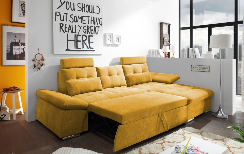 Nalo_klein_Uran_offen_senf Senf-Glamour: Das ED Exciting Design Nalo Schlafsofa mit Bettkasten, verstellbaren Armlehnen und exklusiver Uran Mikrofaser