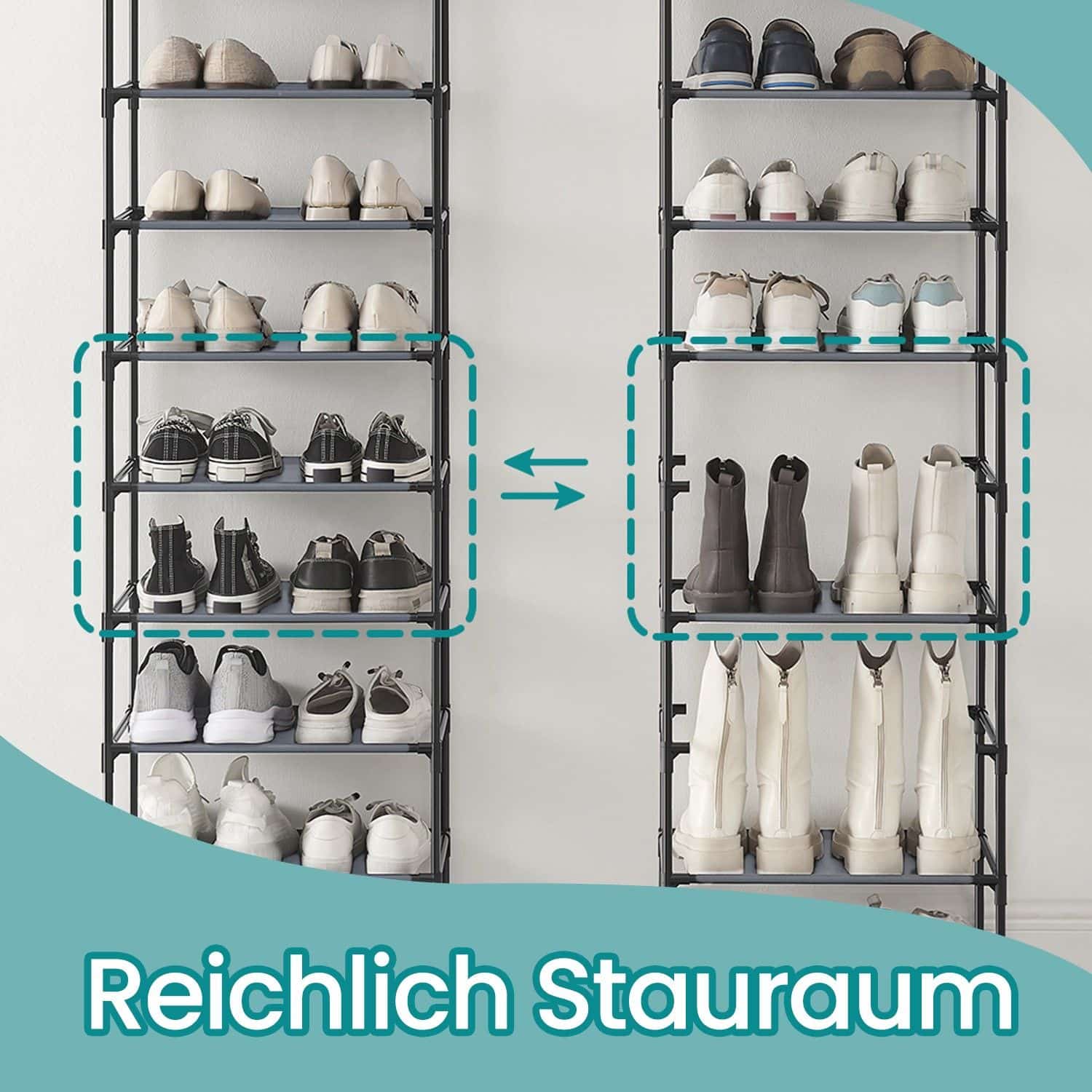 Schuhregal,10 Ebenen, Schuhablage
