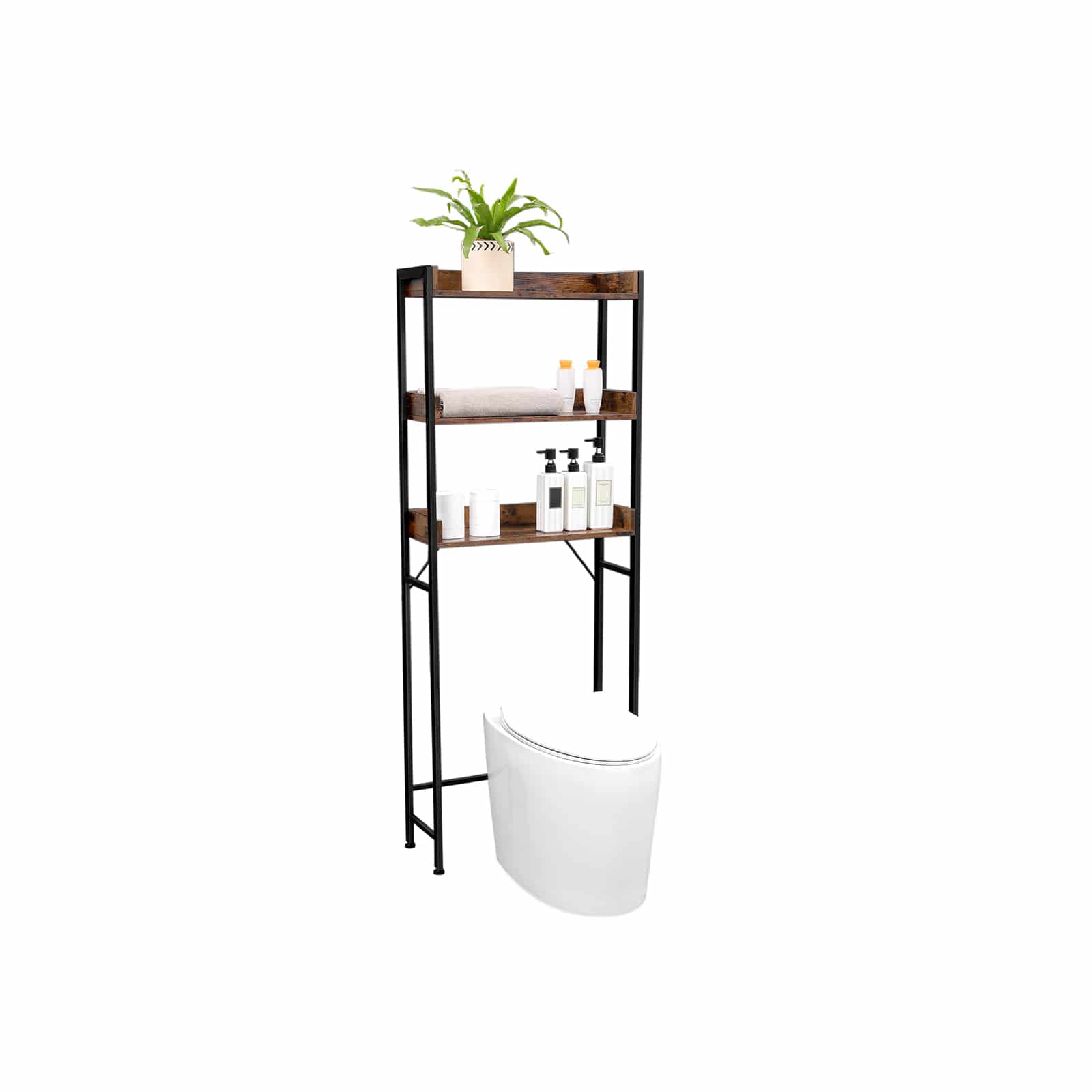 BTS002B01-2 Badezimmerregal mit 3 offenen Ablagen