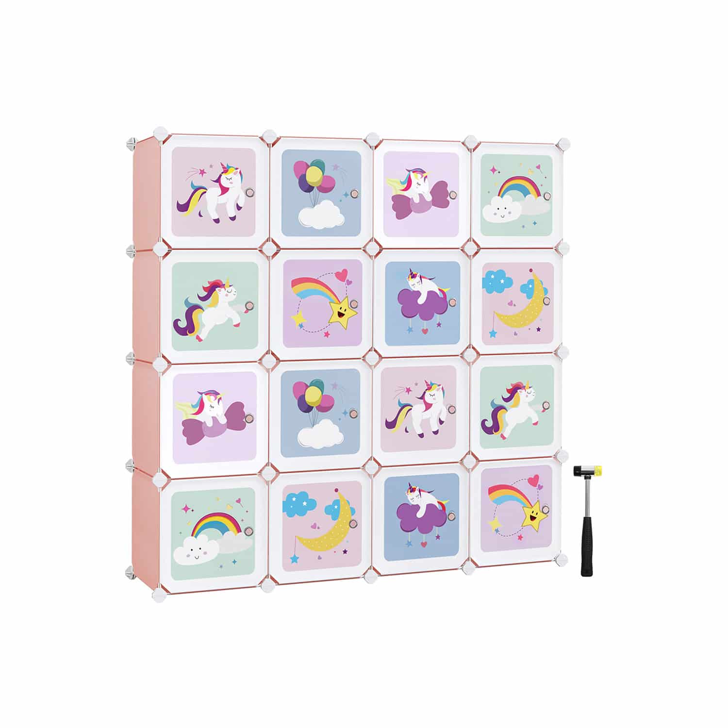 Regalsystem für Kinder Set aus 16 Würfeln