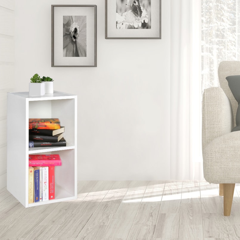 44715-WOHNLING-Standregal-KLARA-weiss-fuer-Buecher Standregal WL5.175 Holz 30x60x30 cm Modern Weiß Regal Klein