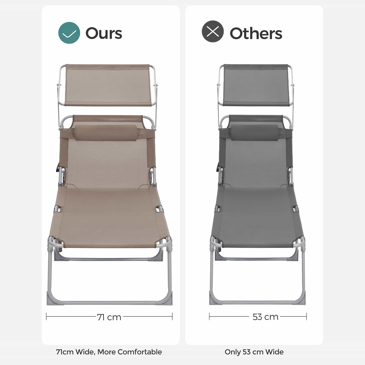 Große Sonnenliege mit Dach Große Sonnenliege mit Dach