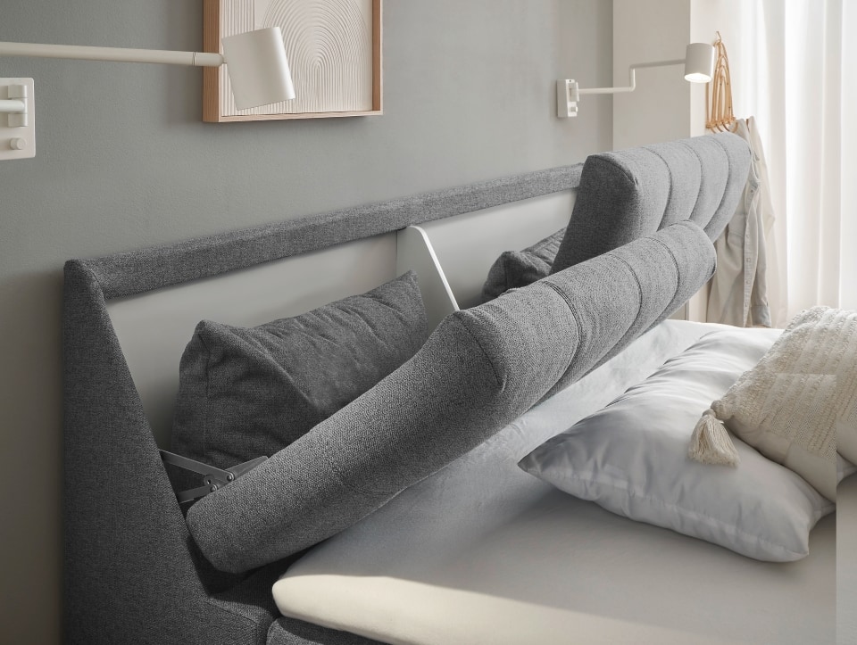 Atlantis-180_Lumos-10-dark-grey_Milieu_Detail_Fkt Stilvoll Schlafen: Dark Grey Boxbett Atlantis - Myhomelando