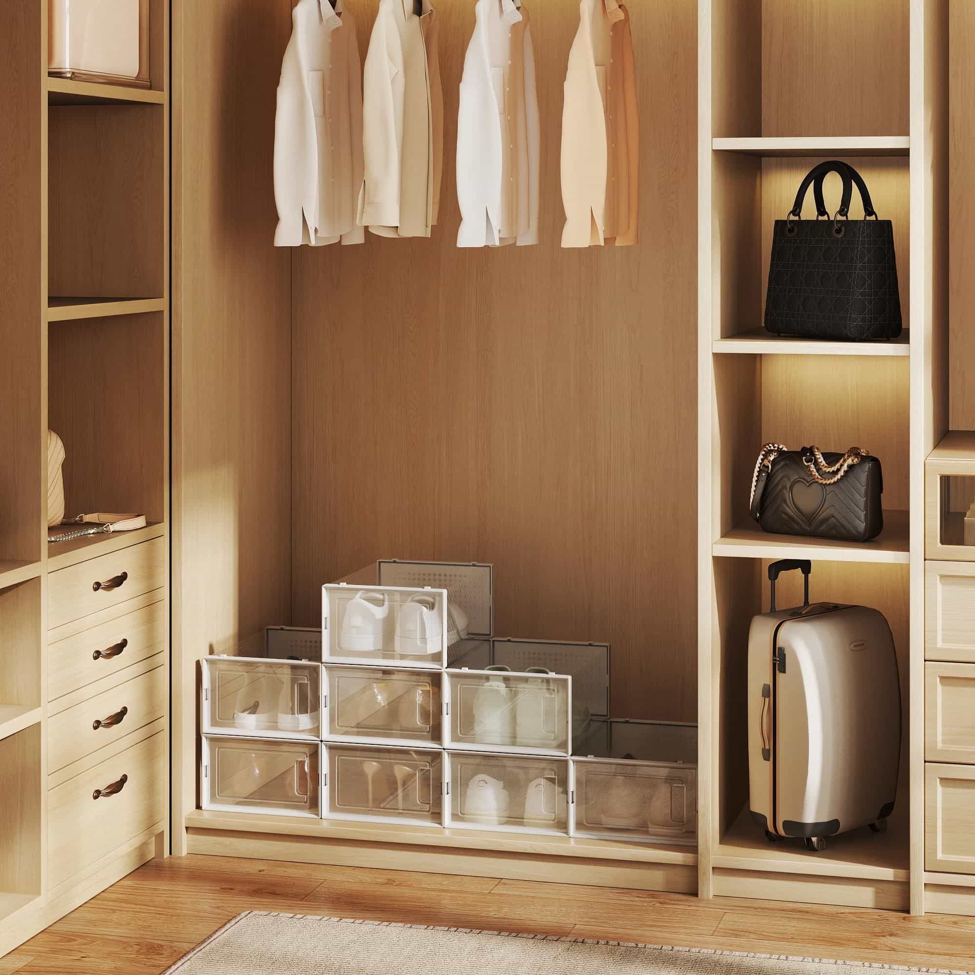 Schuhboxen, 8er Set, Schuh-Organizer aus Kunststoff Schuhboxen, 8er Set, Schuh-Organizer aus Kunststoff