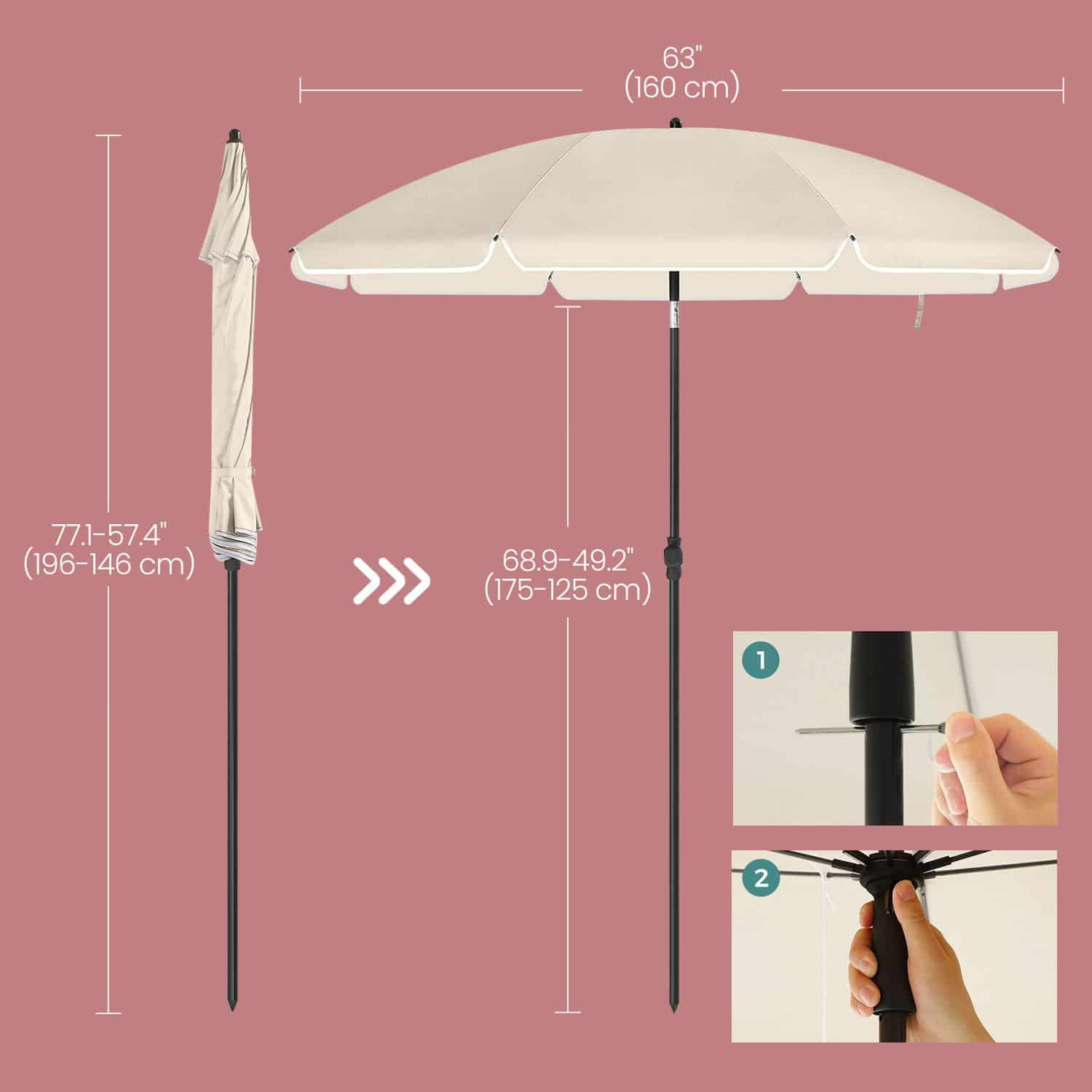 Sonnenschirm 160 cm, Sonnenschutz, UPF 50+ Sonnenschirm 160 cm, Sonnenschutz, UPF 50+